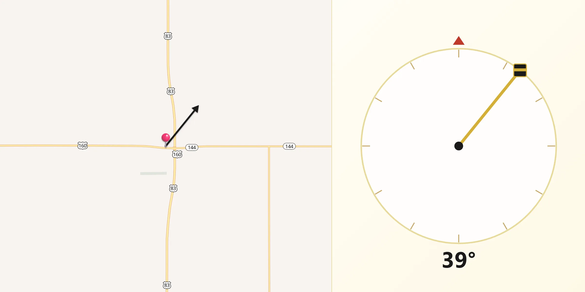 Qibla Direction from Haskell County