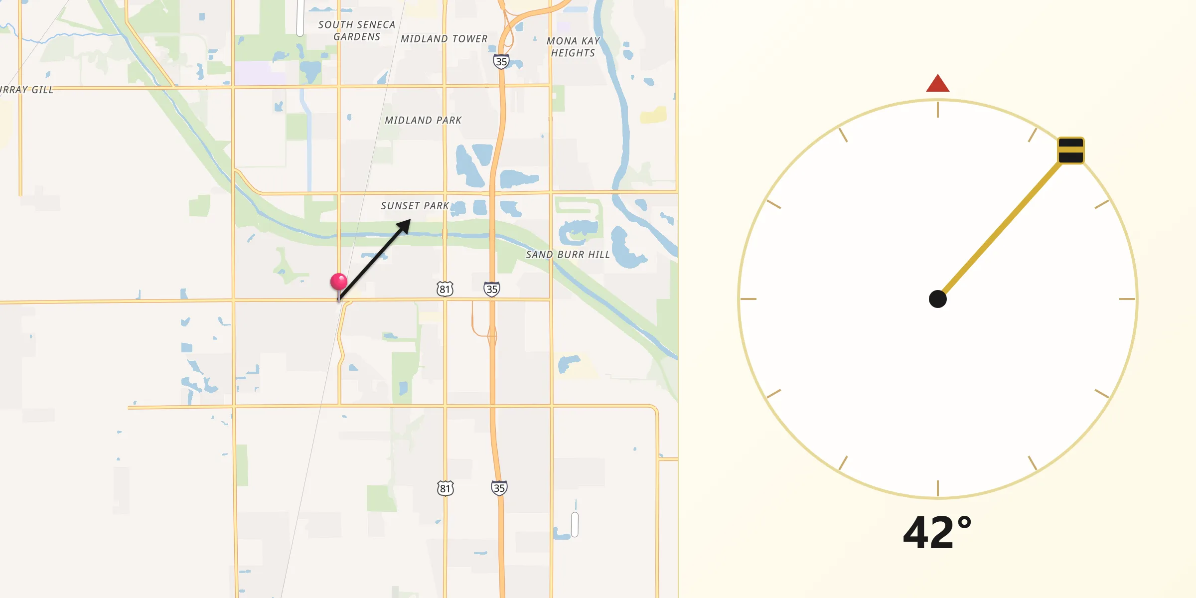 Qibla Direction from Haysville