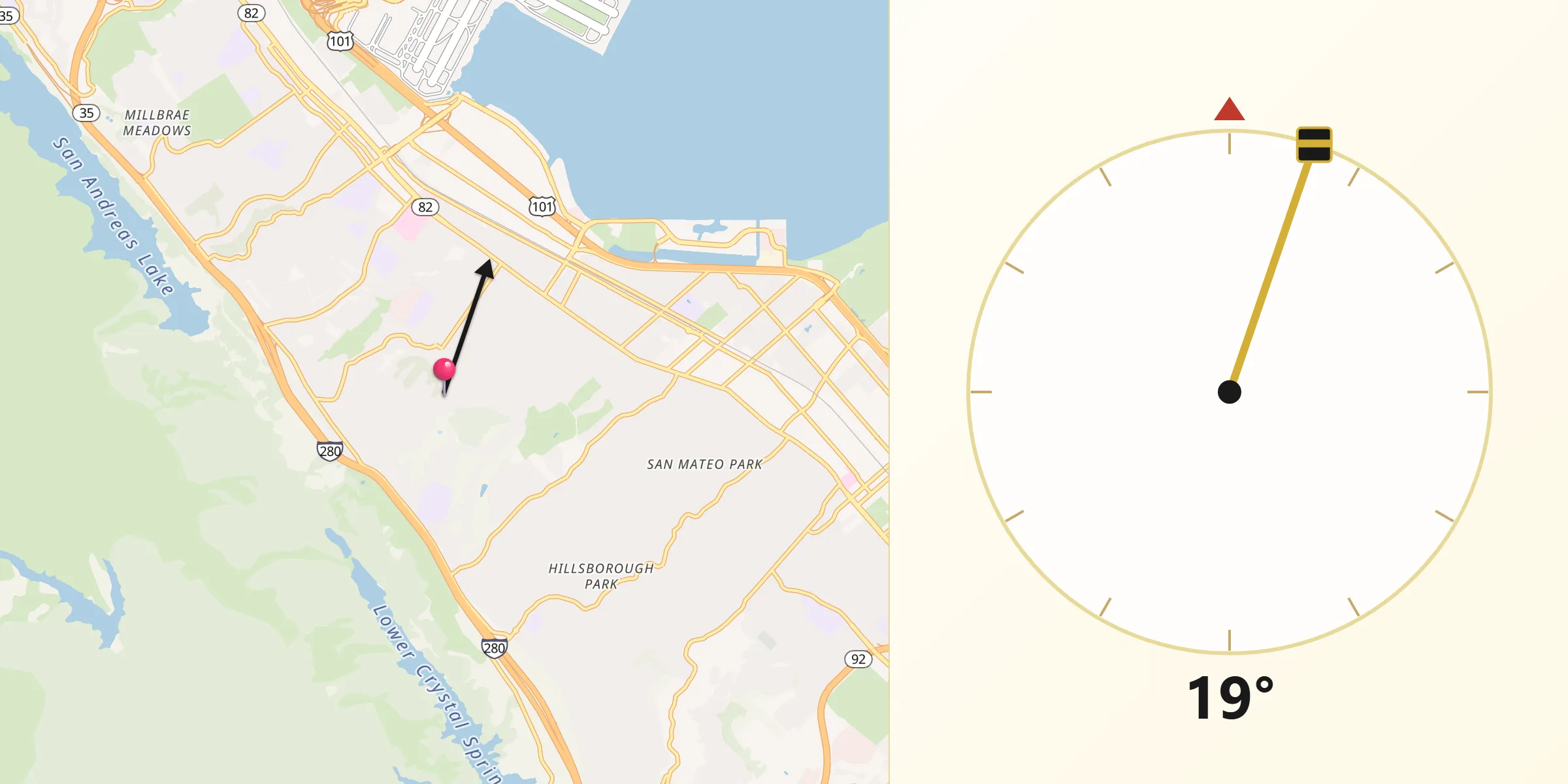 Qibla Direction from Hillsborough