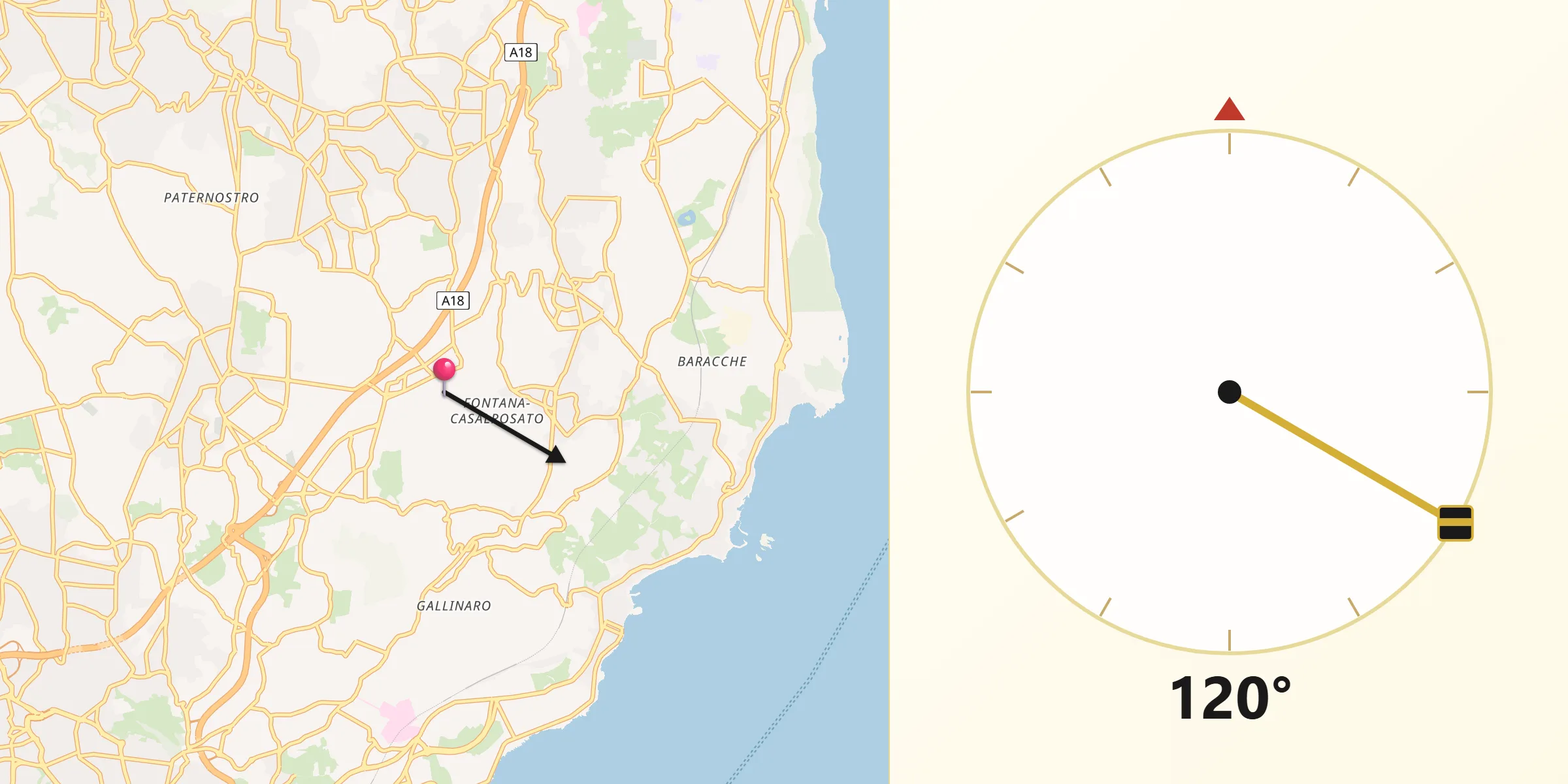 Direzione della Qibla da Valverde