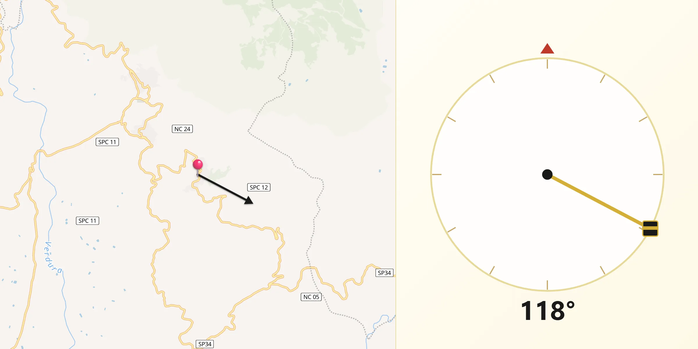 Direzione della Qibla da Lucca Sicula