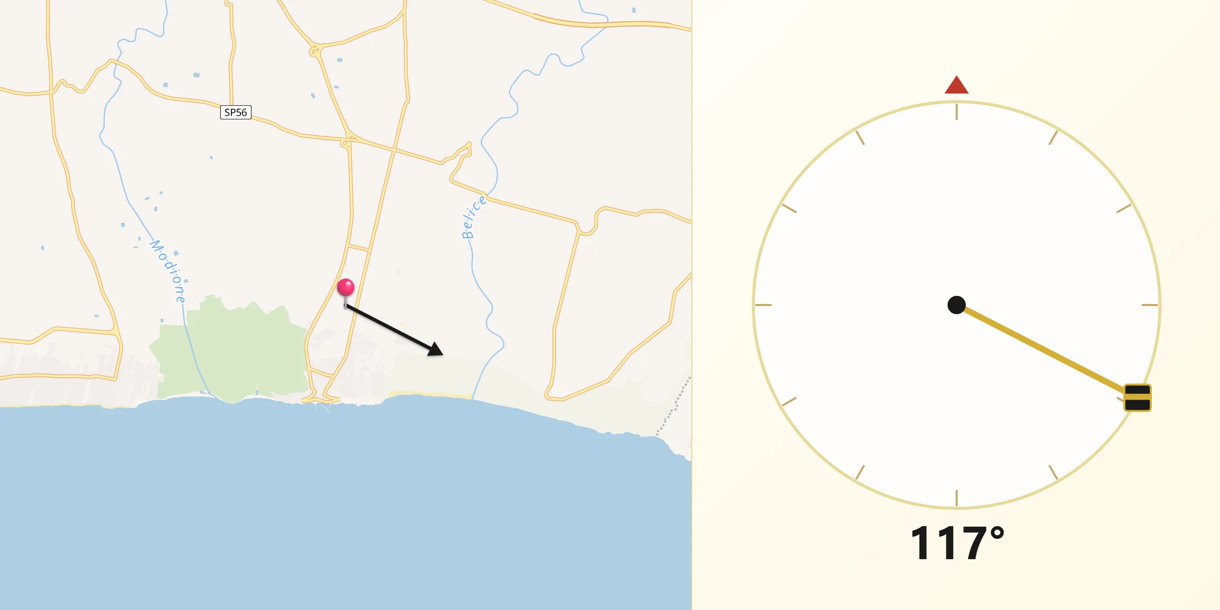 Direzione della Qibla da Marinella