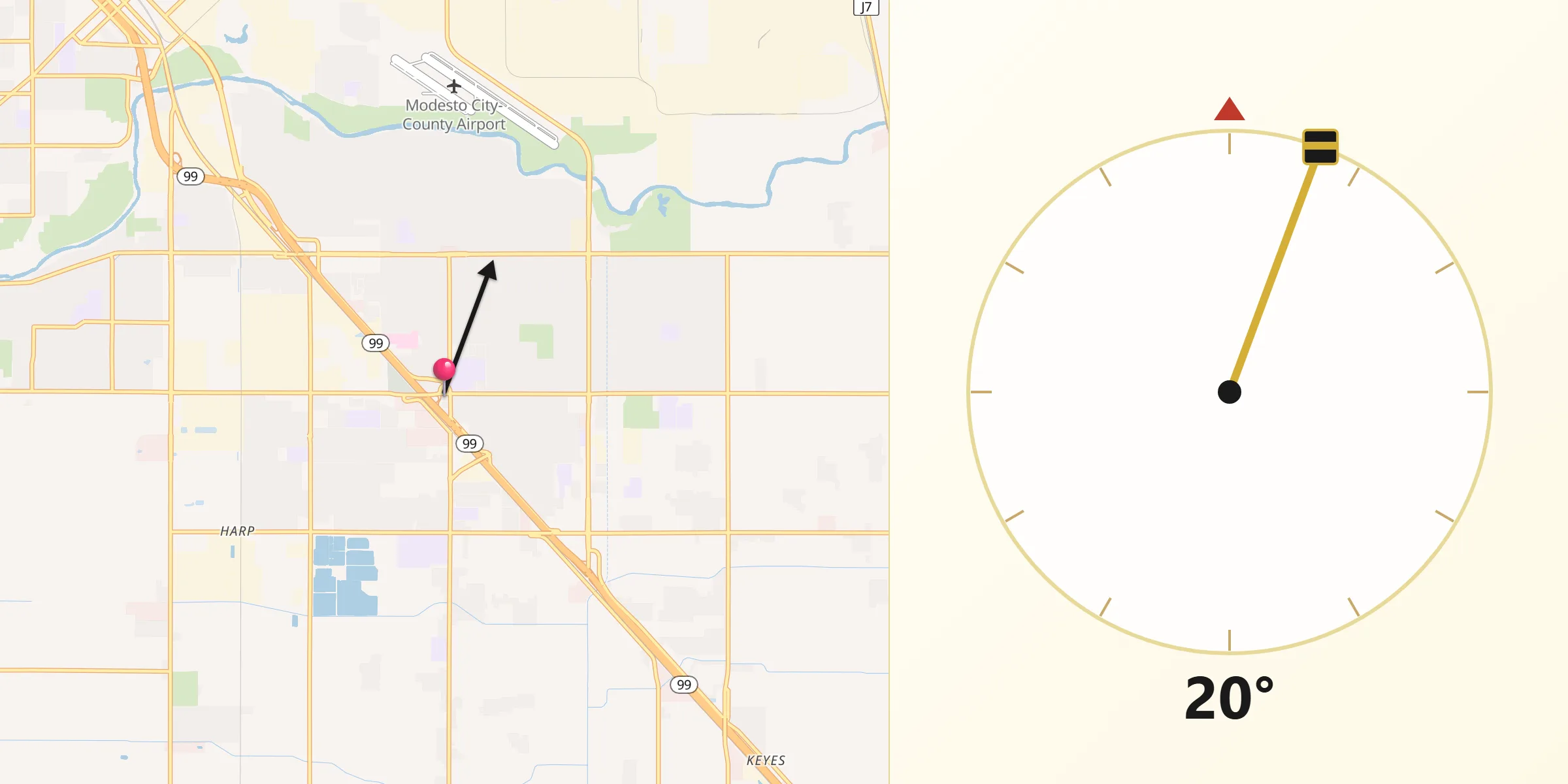 Qibla Direction from Ceres