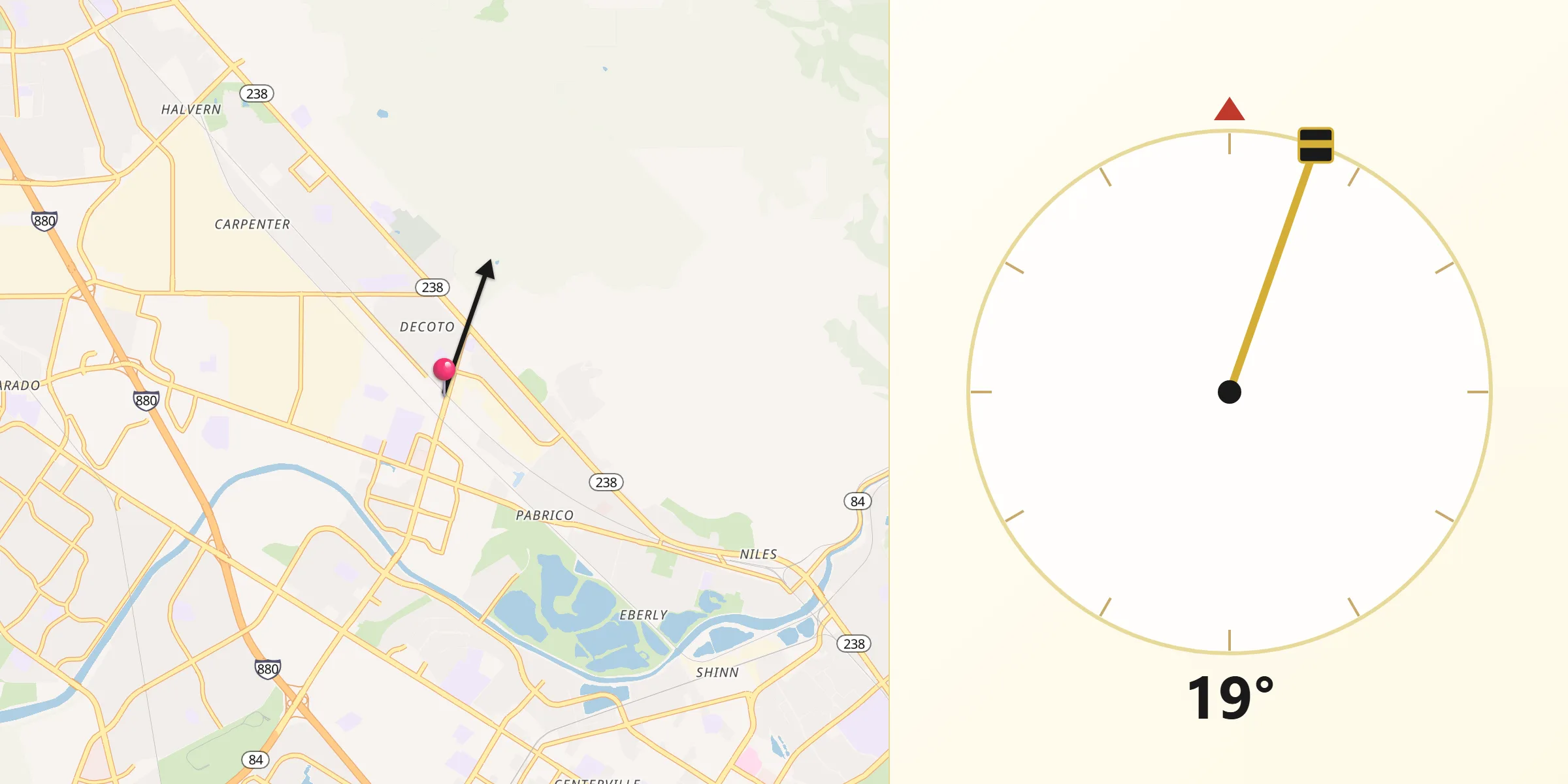 Qibla Direction from Union City