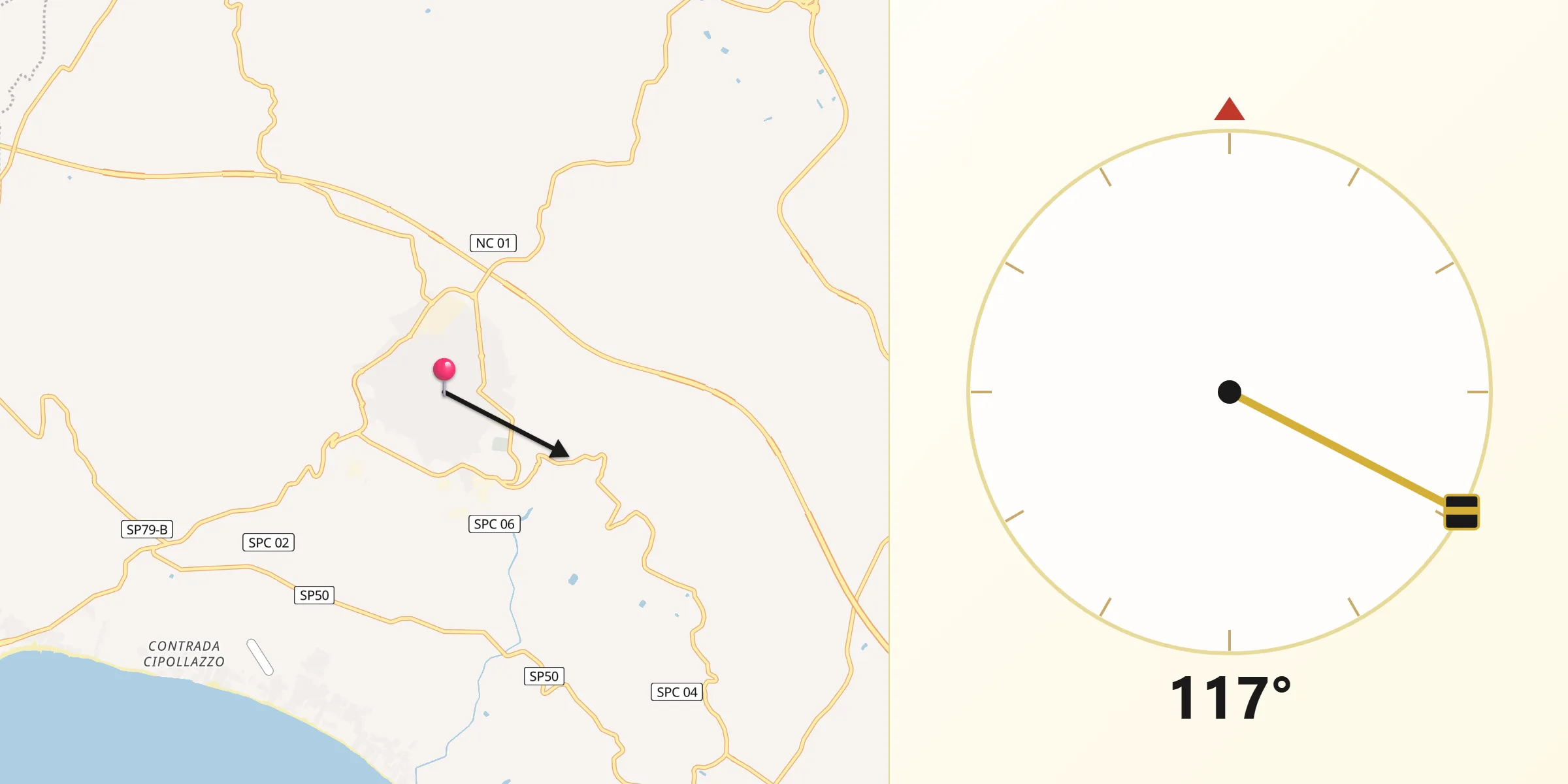 Direzione della Qibla da Menfi