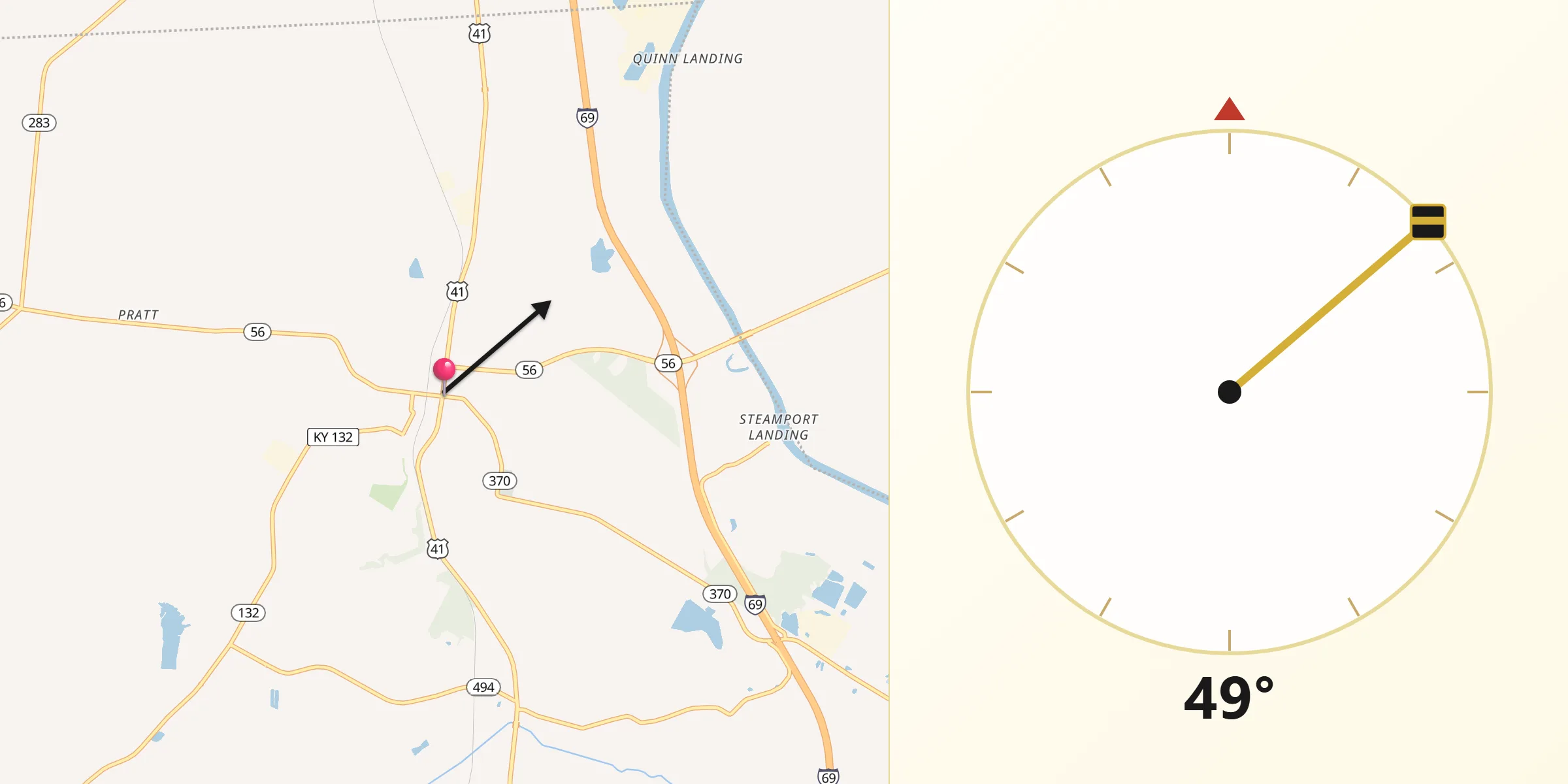 Qibla Direction from Sebree