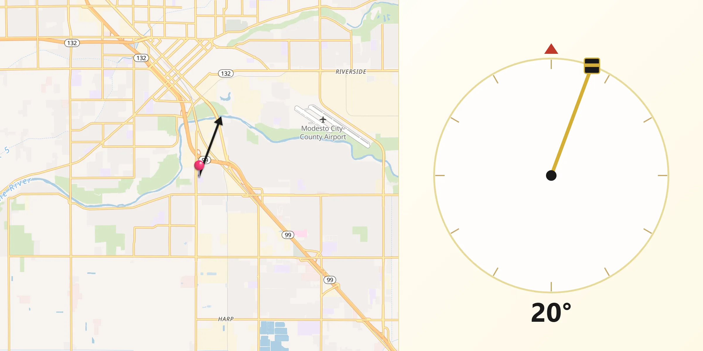 Qibla Direction from Shackelford