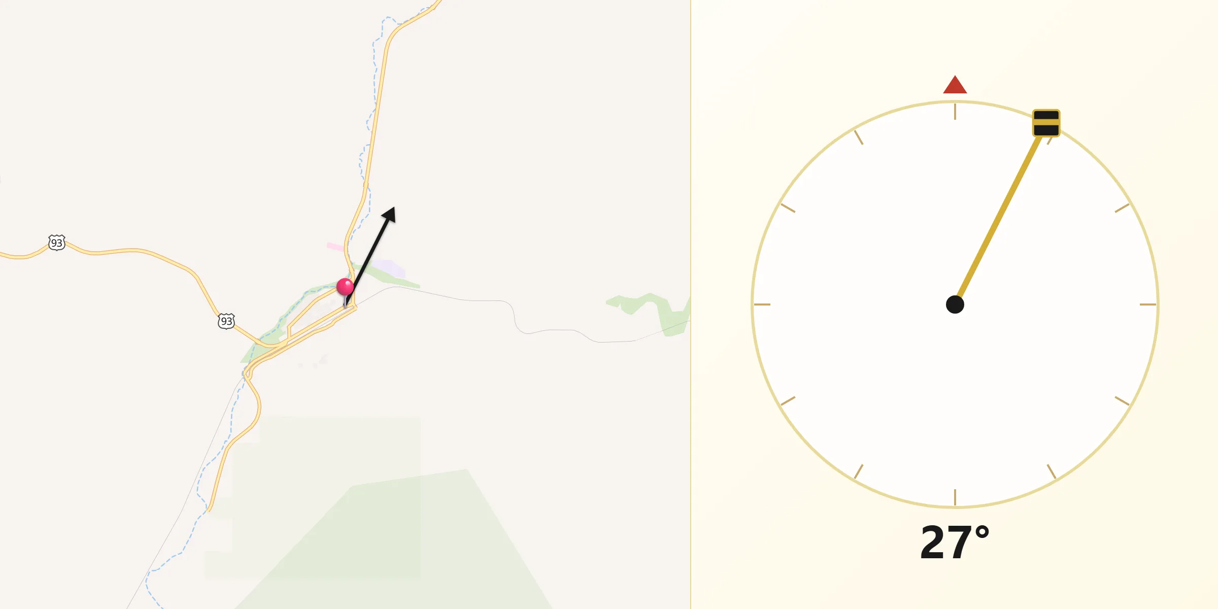 Qibla Direction from Caliente