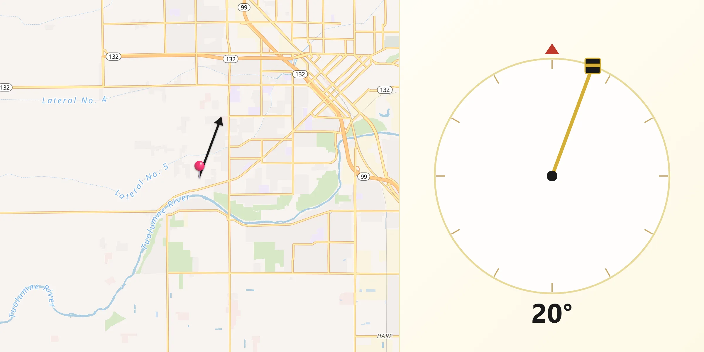 Qibla Direction from West Modesto