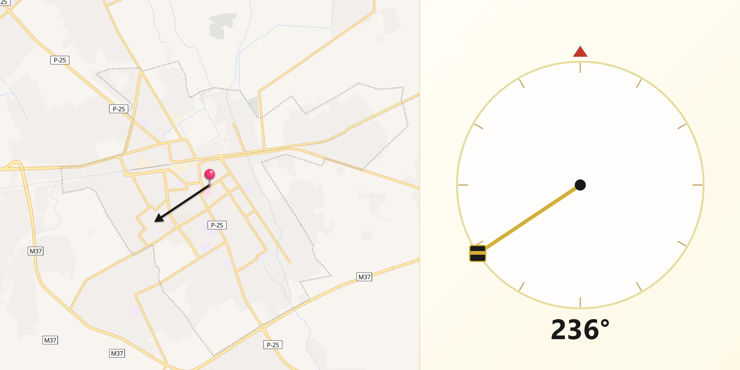 Direction vers la Qibla depuis Bayramaly