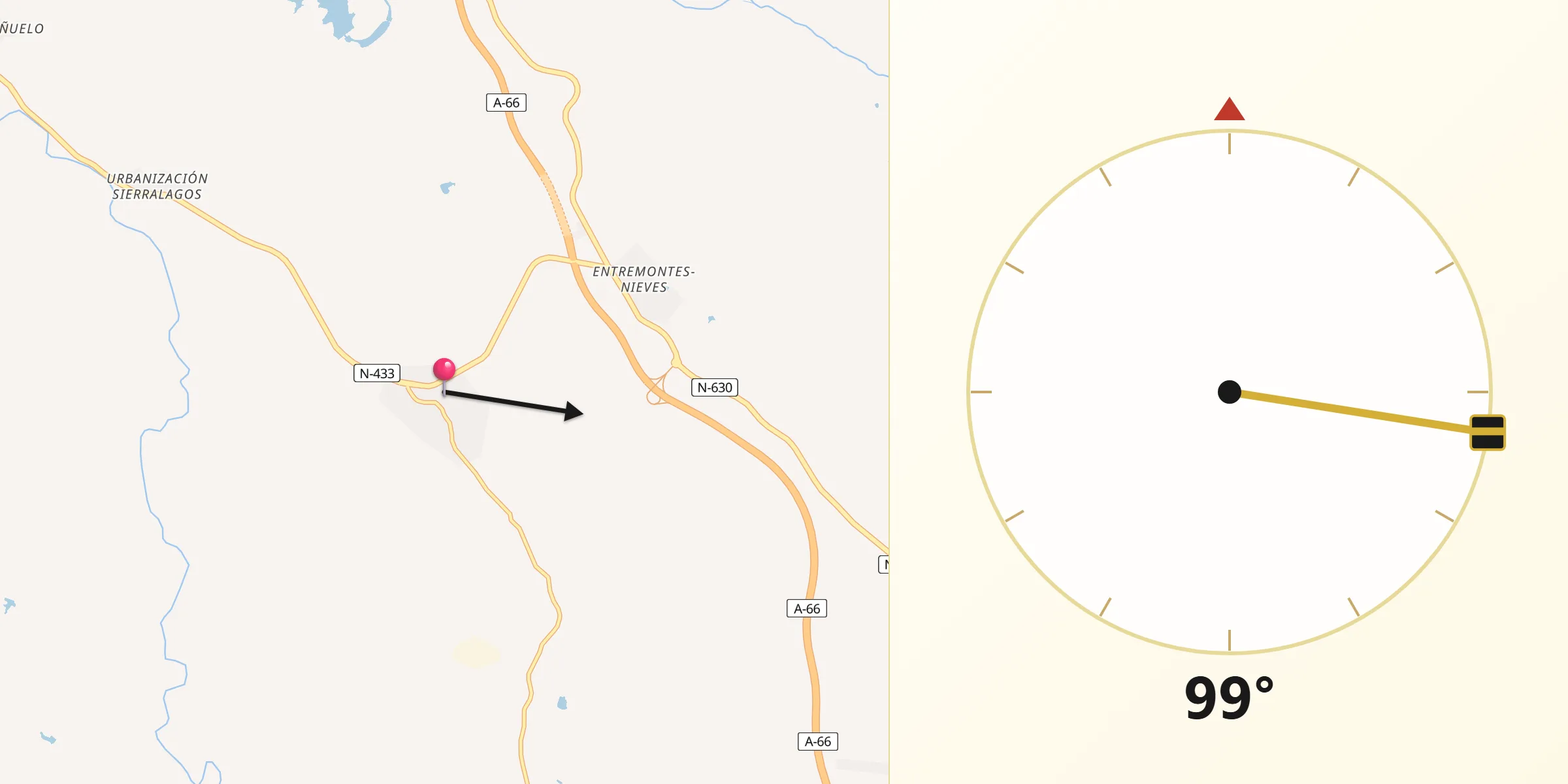 Dirección de la Qibla desde El Garrobo