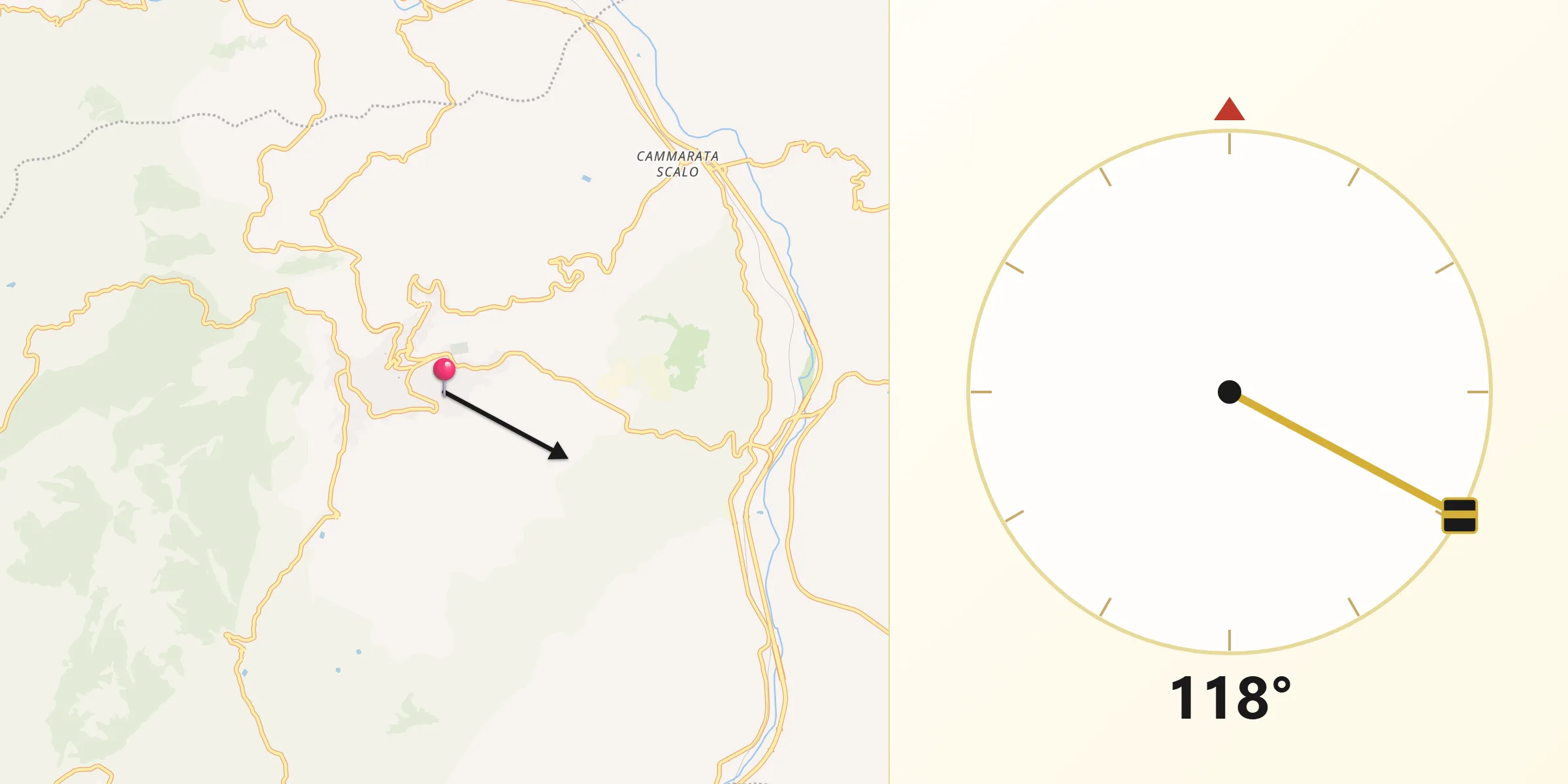Direzione della Qibla da San Giovanni Gemini