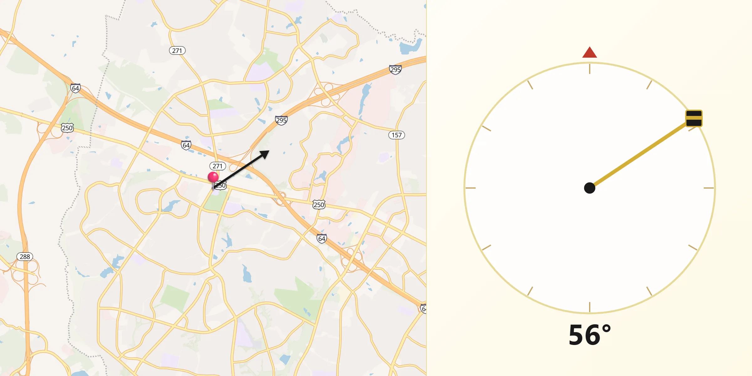 Qibla Direction from Short Pump