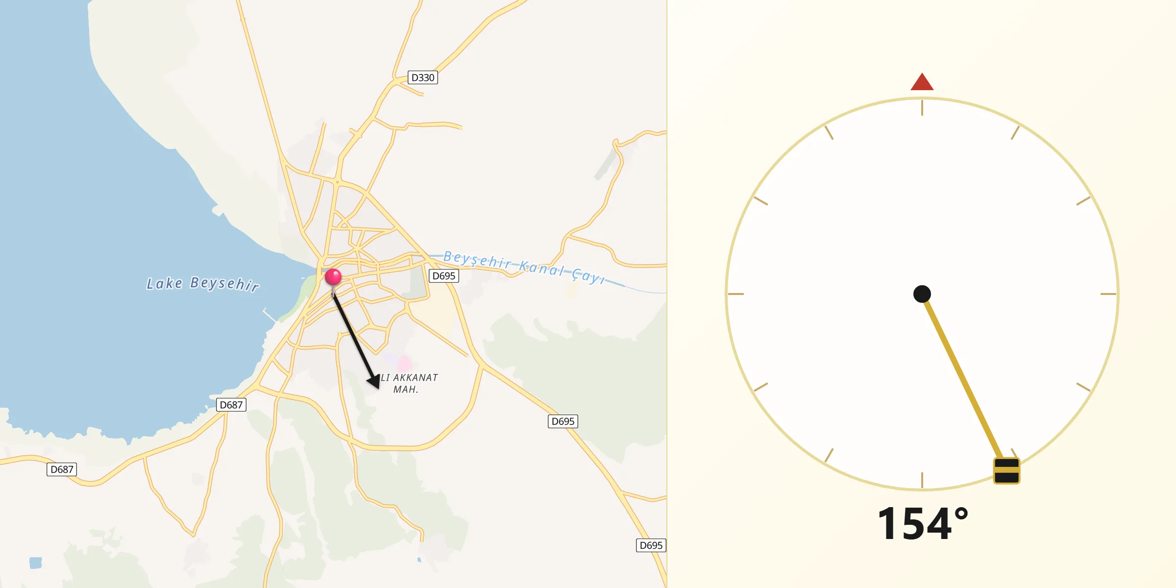 Beyşehir şehrinden Kıble Yönü