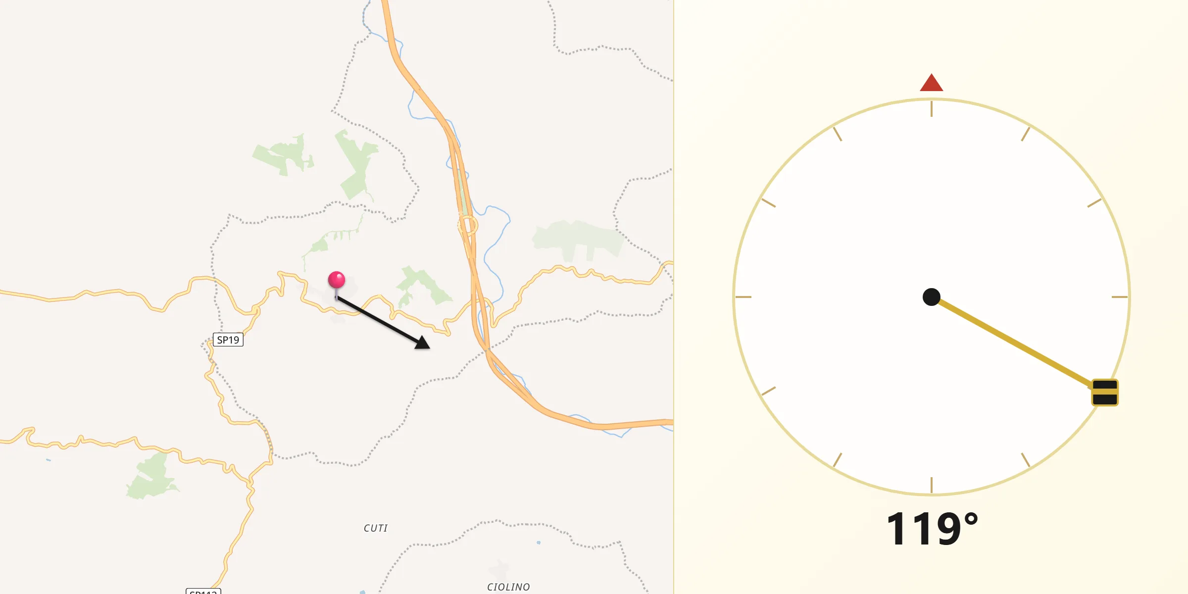 Direzione della Qibla da Resuttano