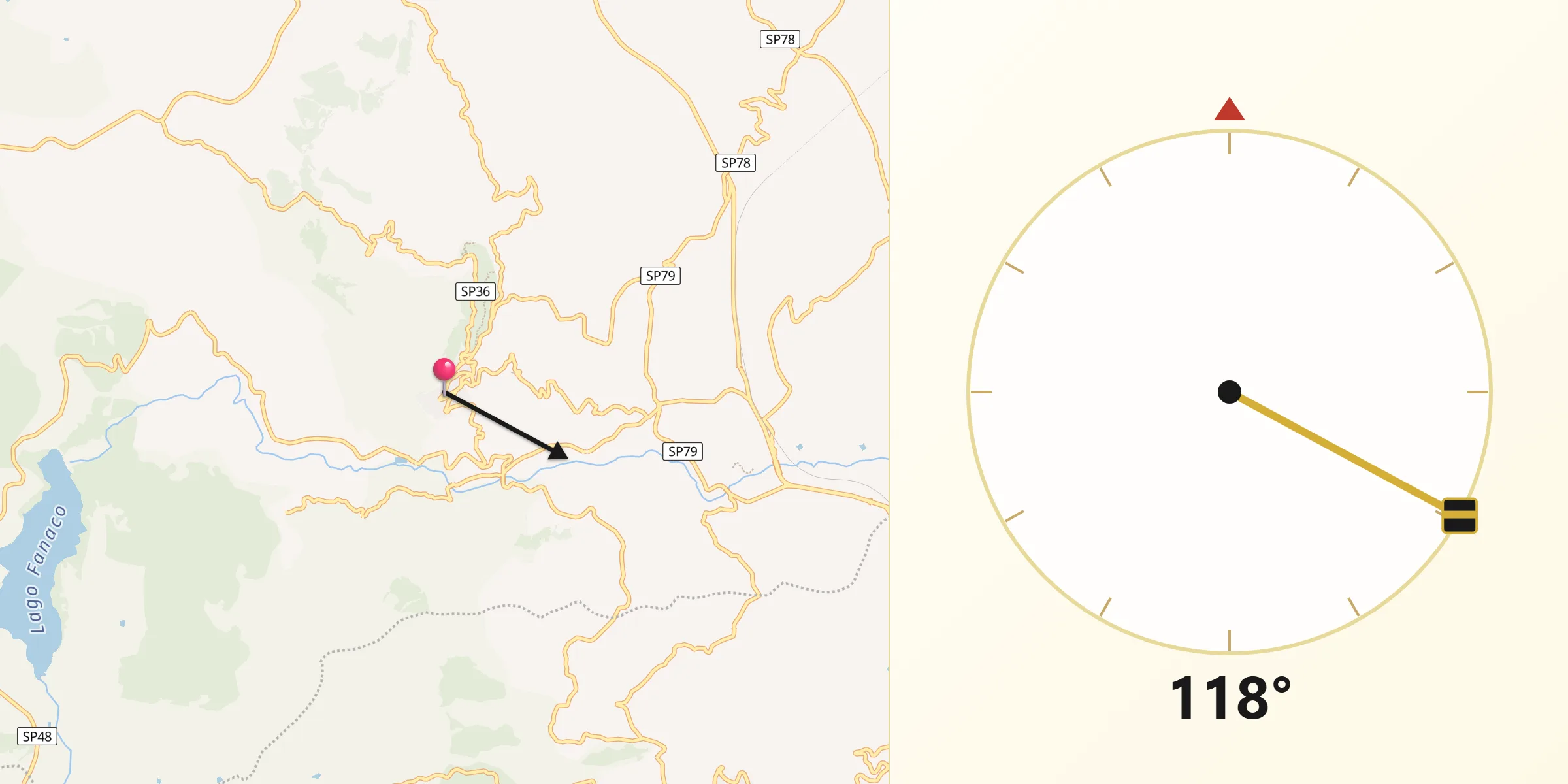Direzione della Qibla da Castronuovo di Sicilia