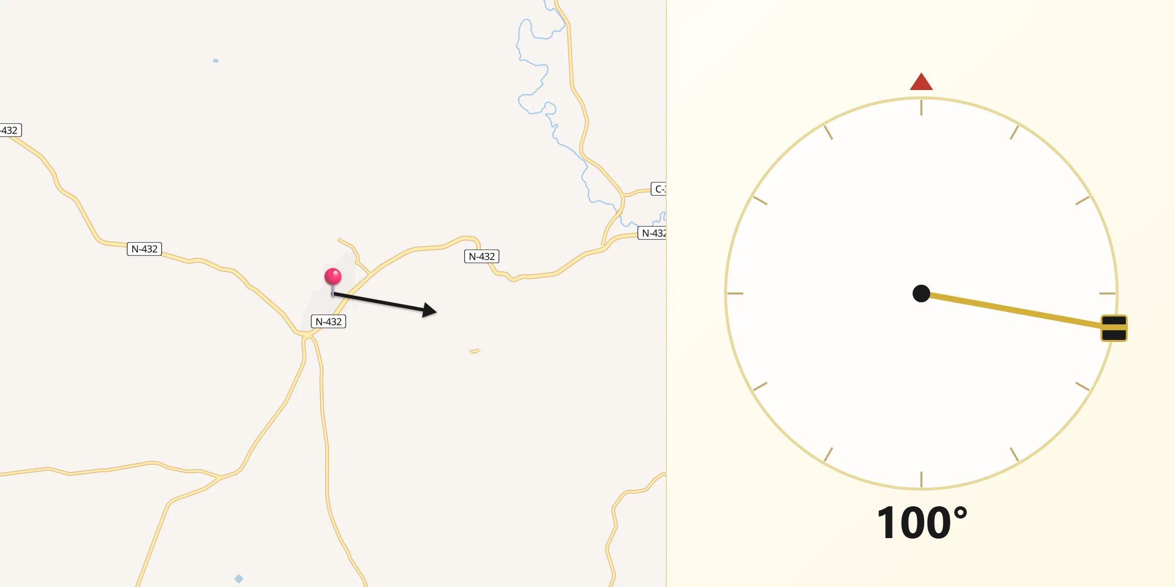 Dirección de la Qibla desde Espejo