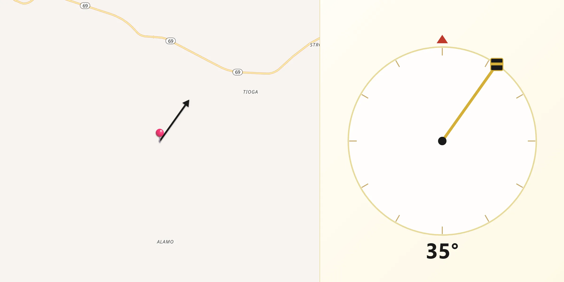 Qibla Direction from Huerfano