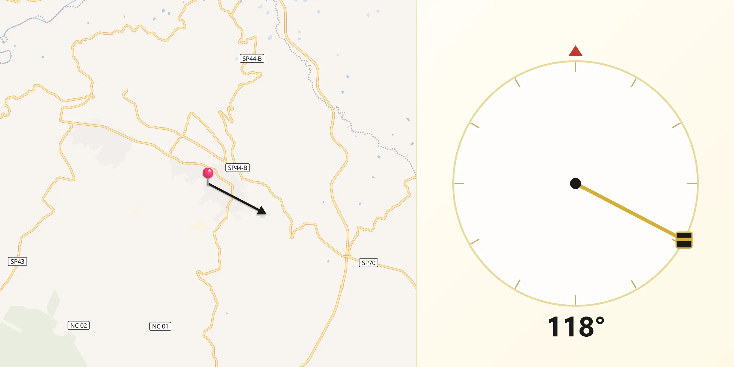 Direzione della Qibla da Santa Margherita di Belice