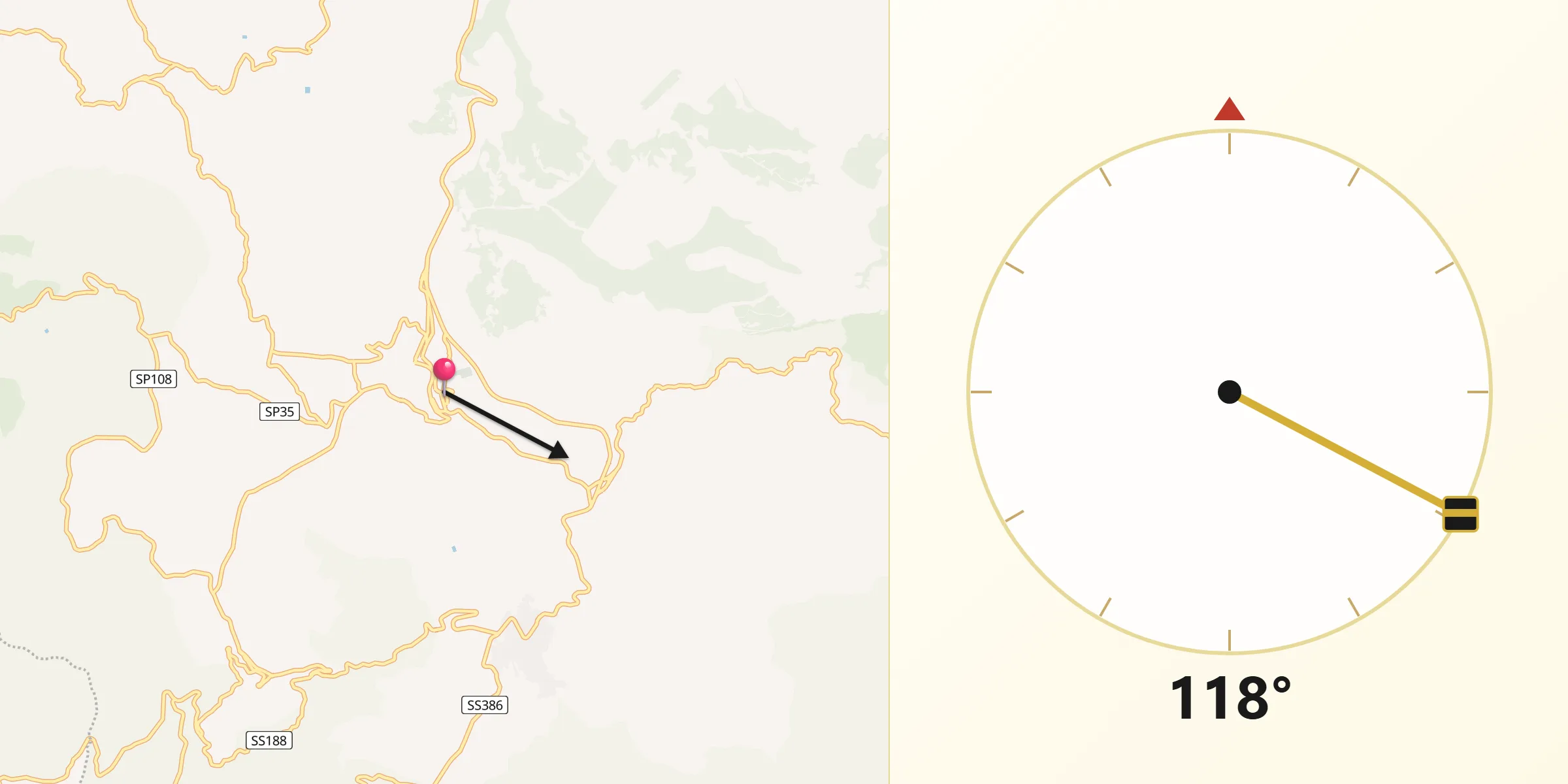 Direzione della Qibla da Bisacquino