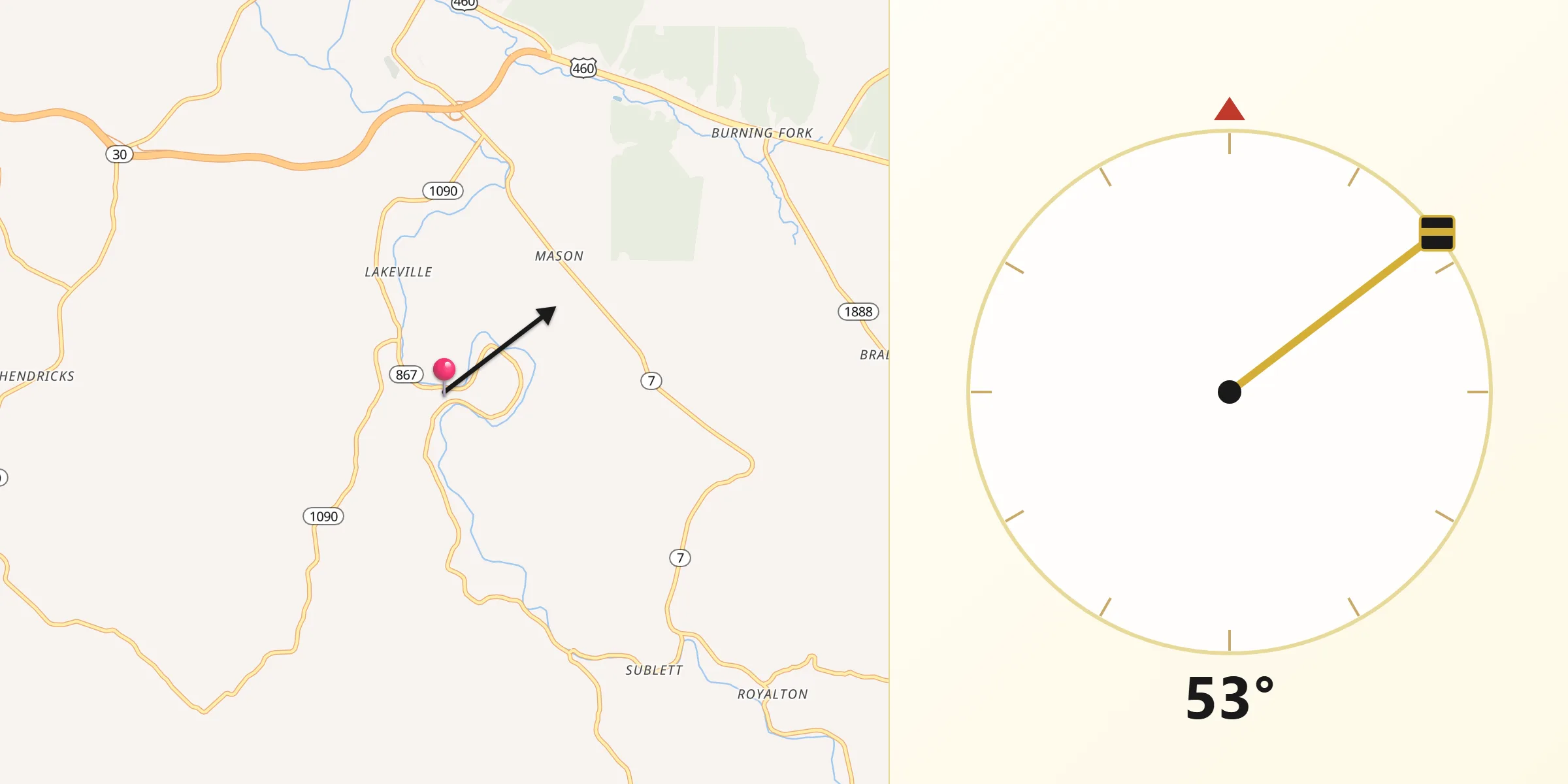 Qibla Direction from Magoffin