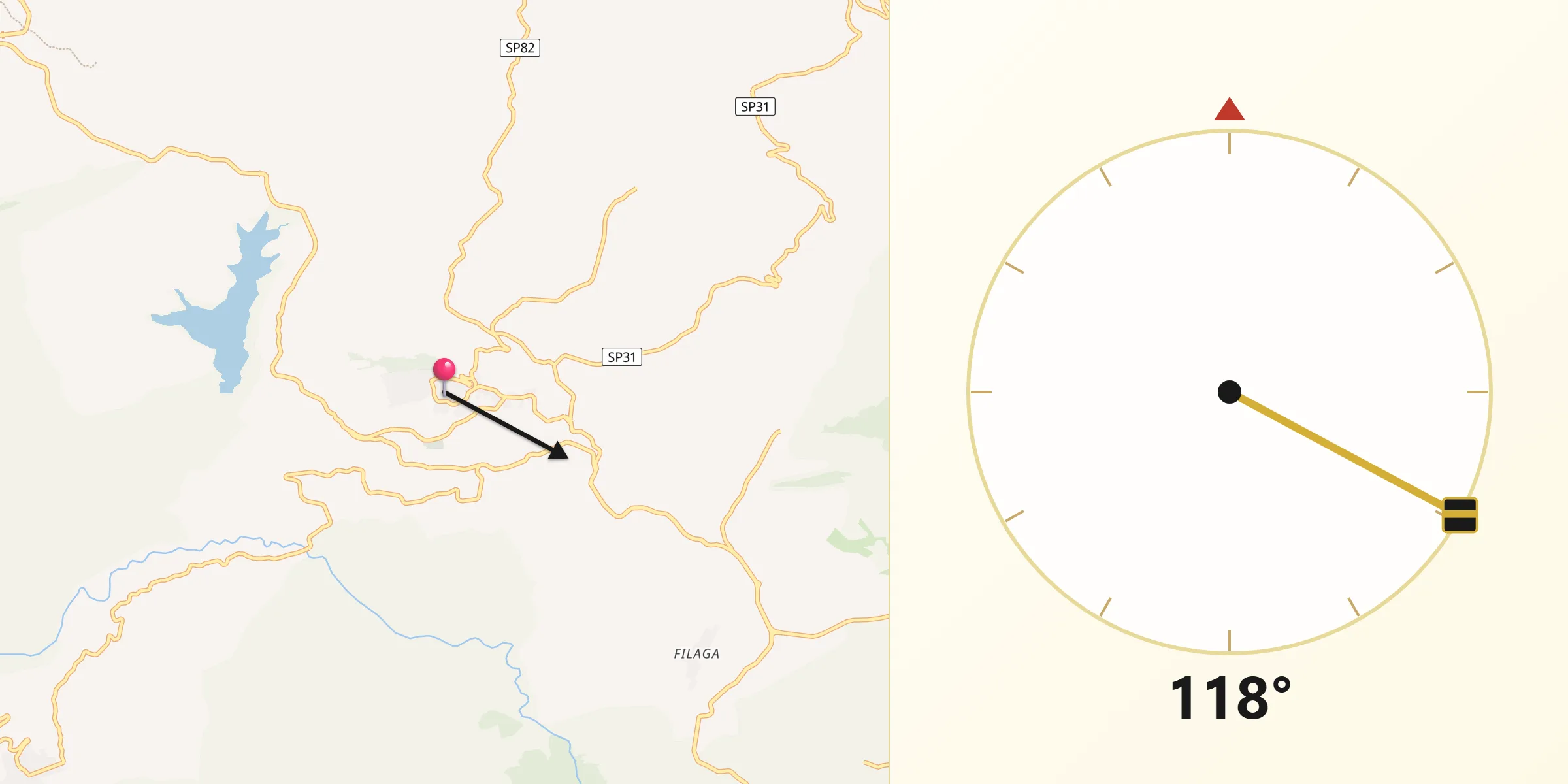 Direzione della Qibla da Prizzi