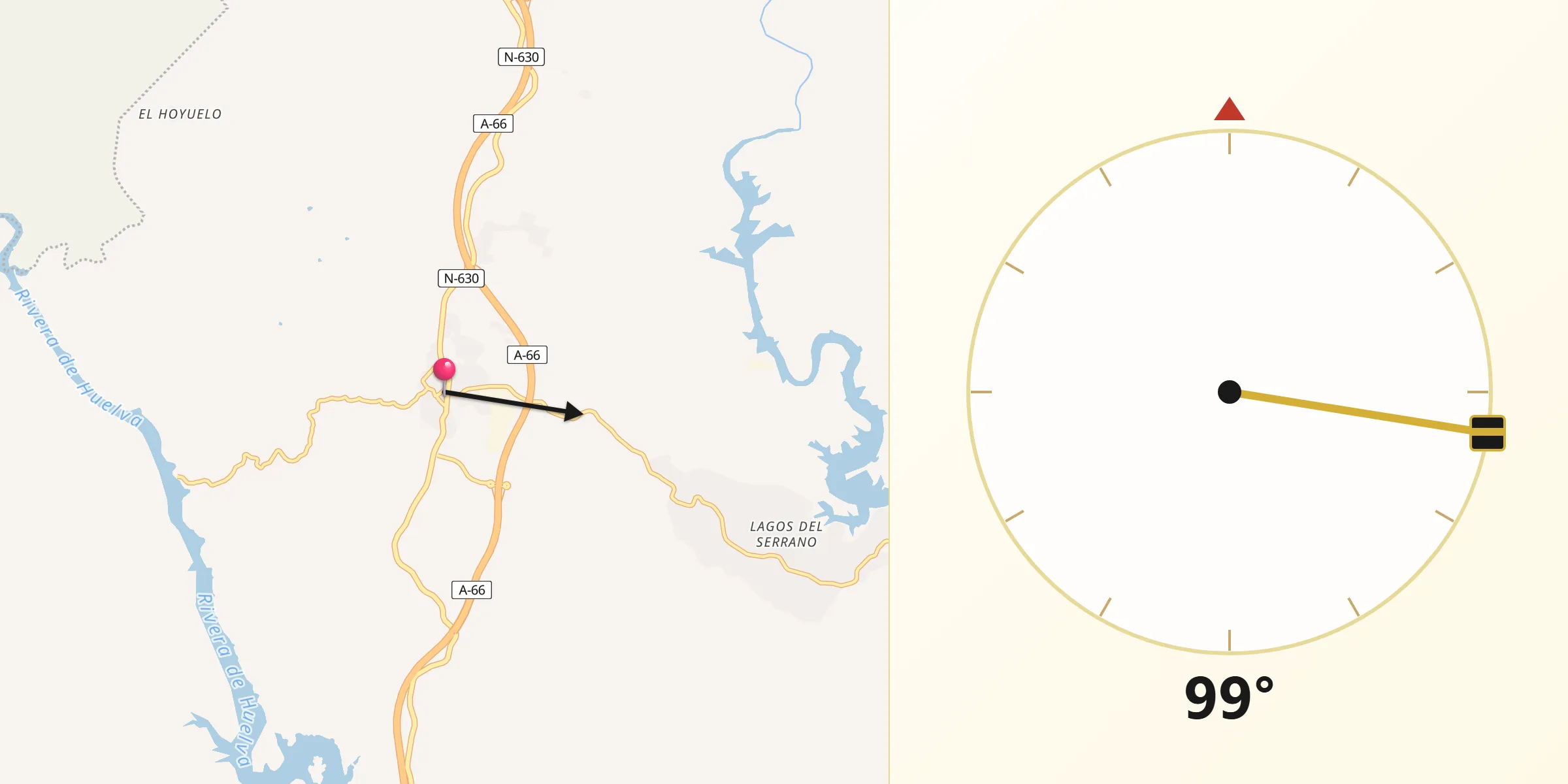 Dirección de la Qibla desde El Ronquillo