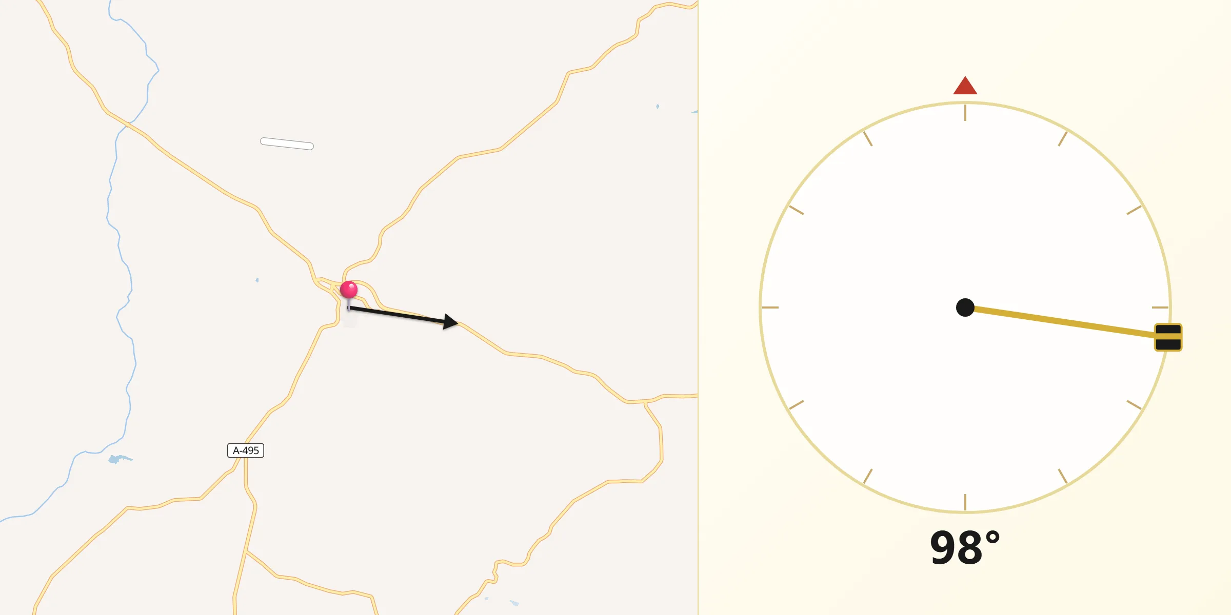 Dirección de la Qibla desde Cabezas Rubias