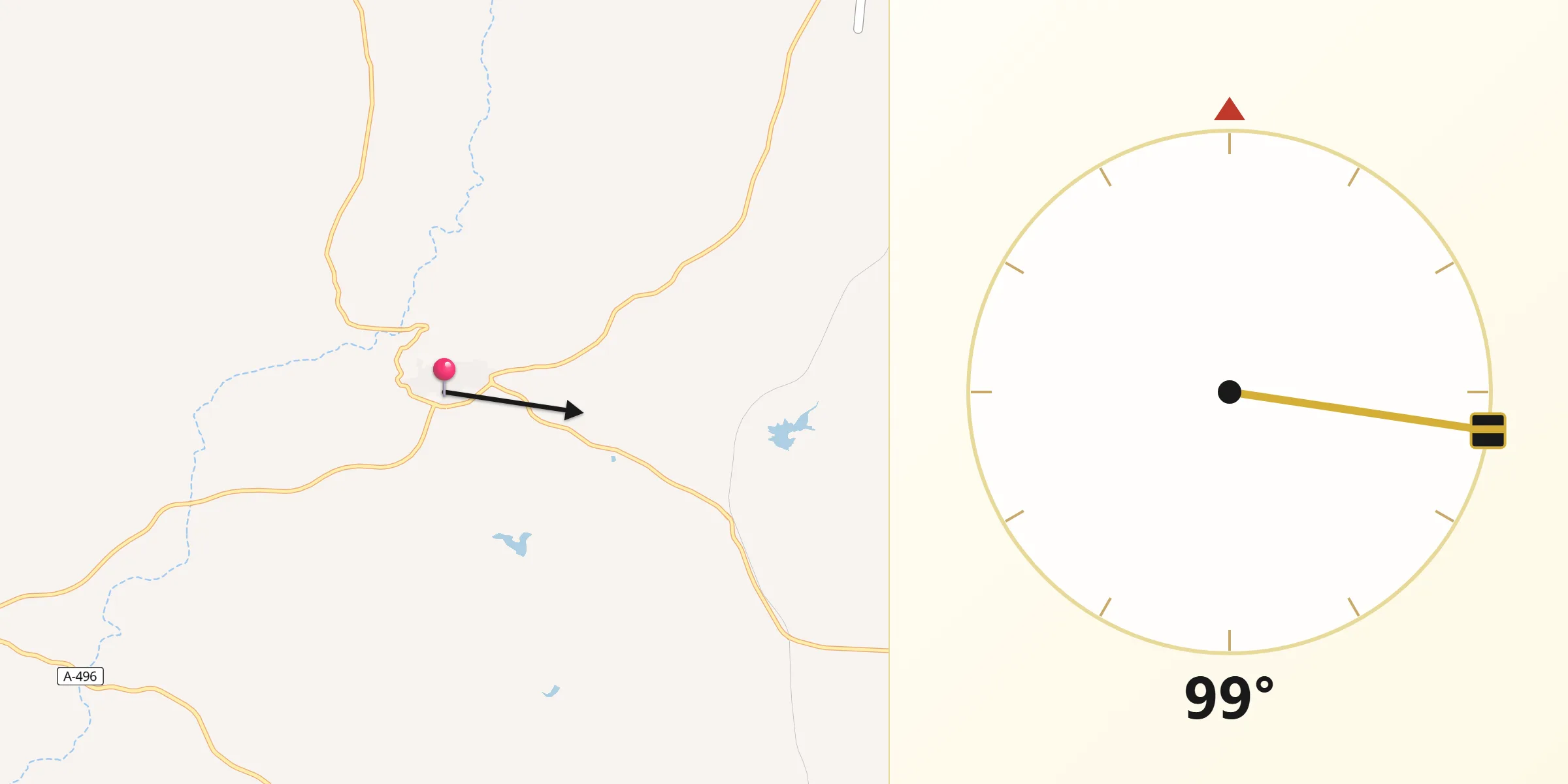 Dirección de la Qibla desde El Cerro de Andévalo