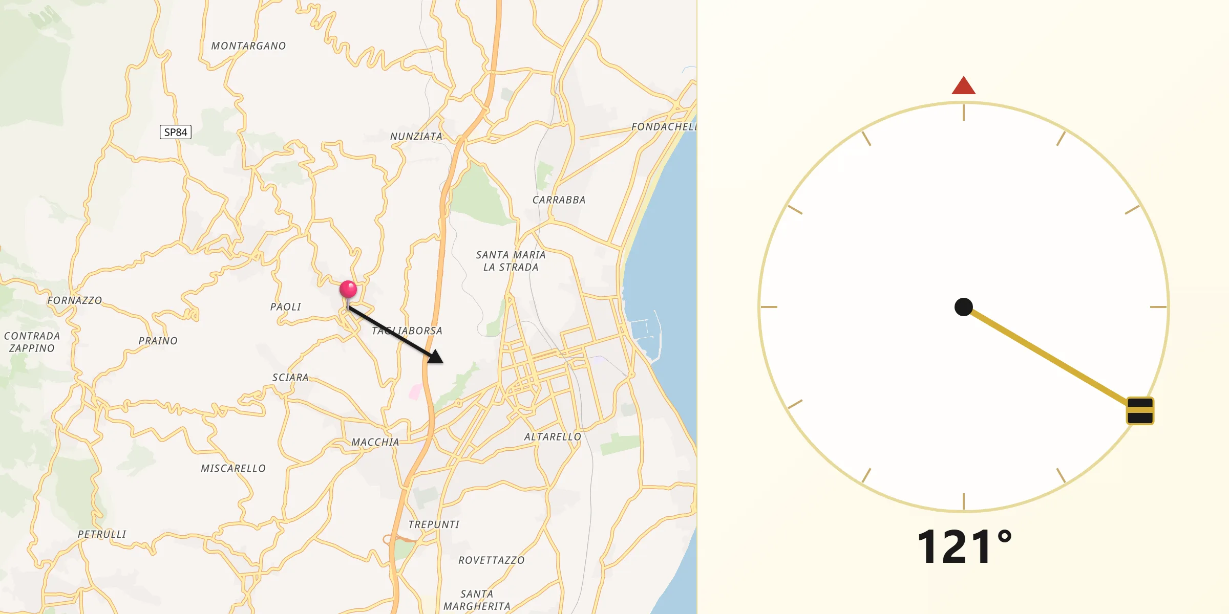 Direzione della Qibla da San Giovanni