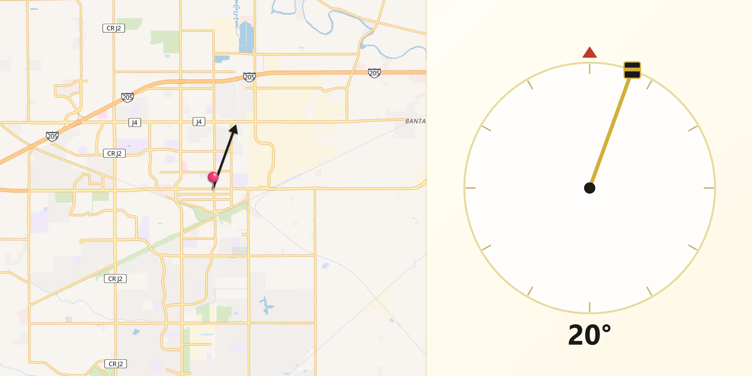 Qibla Direction from Tracy