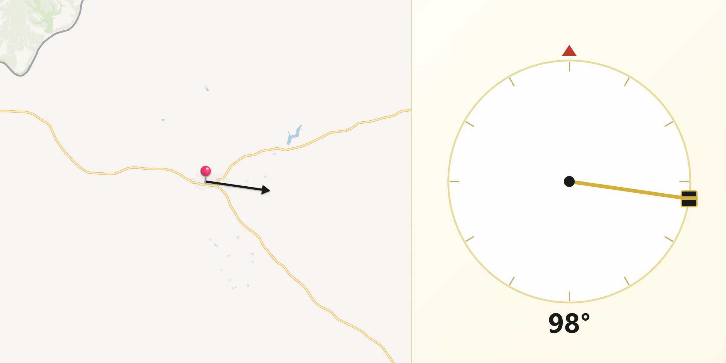 Dirección de la Qibla desde Paymogo