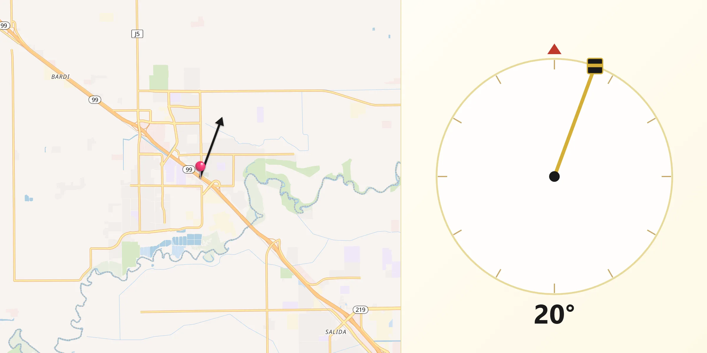Qibla Direction from Ripon