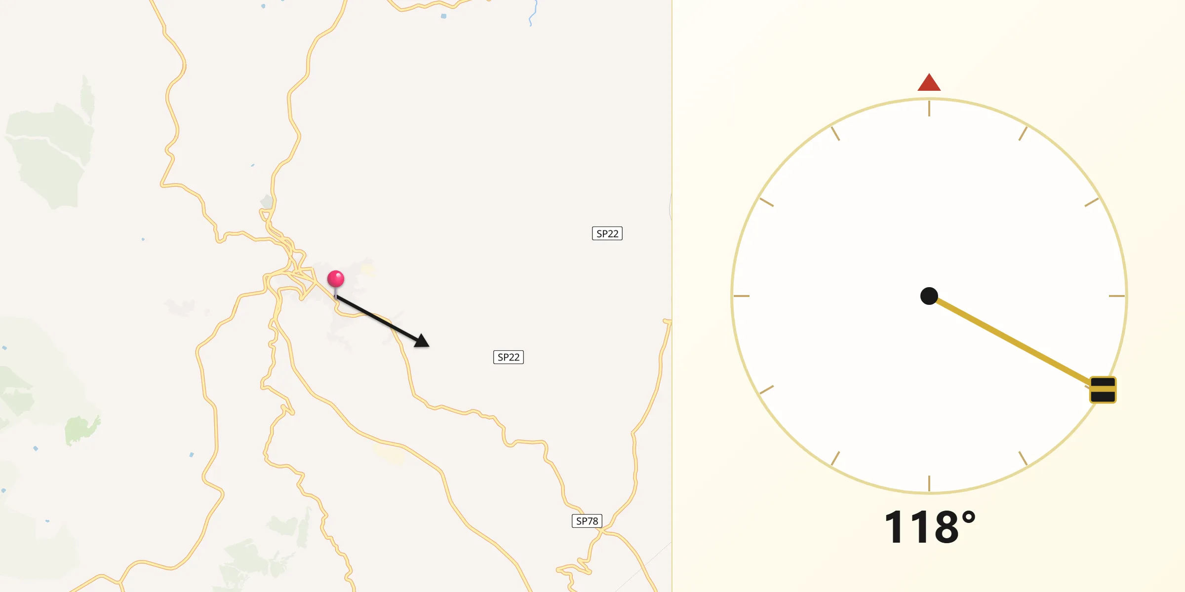 Direzione della Qibla da Lercara Friddi