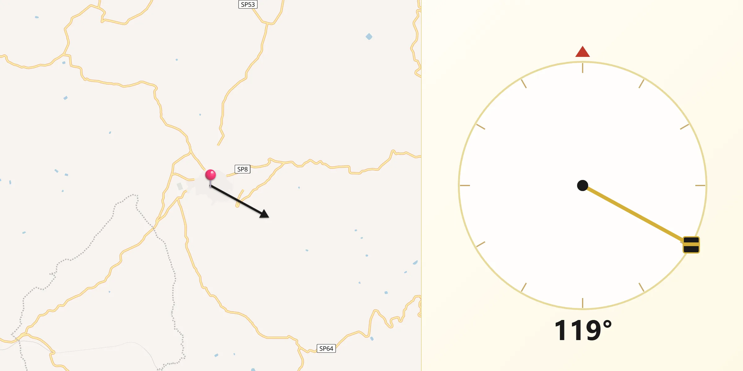 Direzione della Qibla da Valledolmo