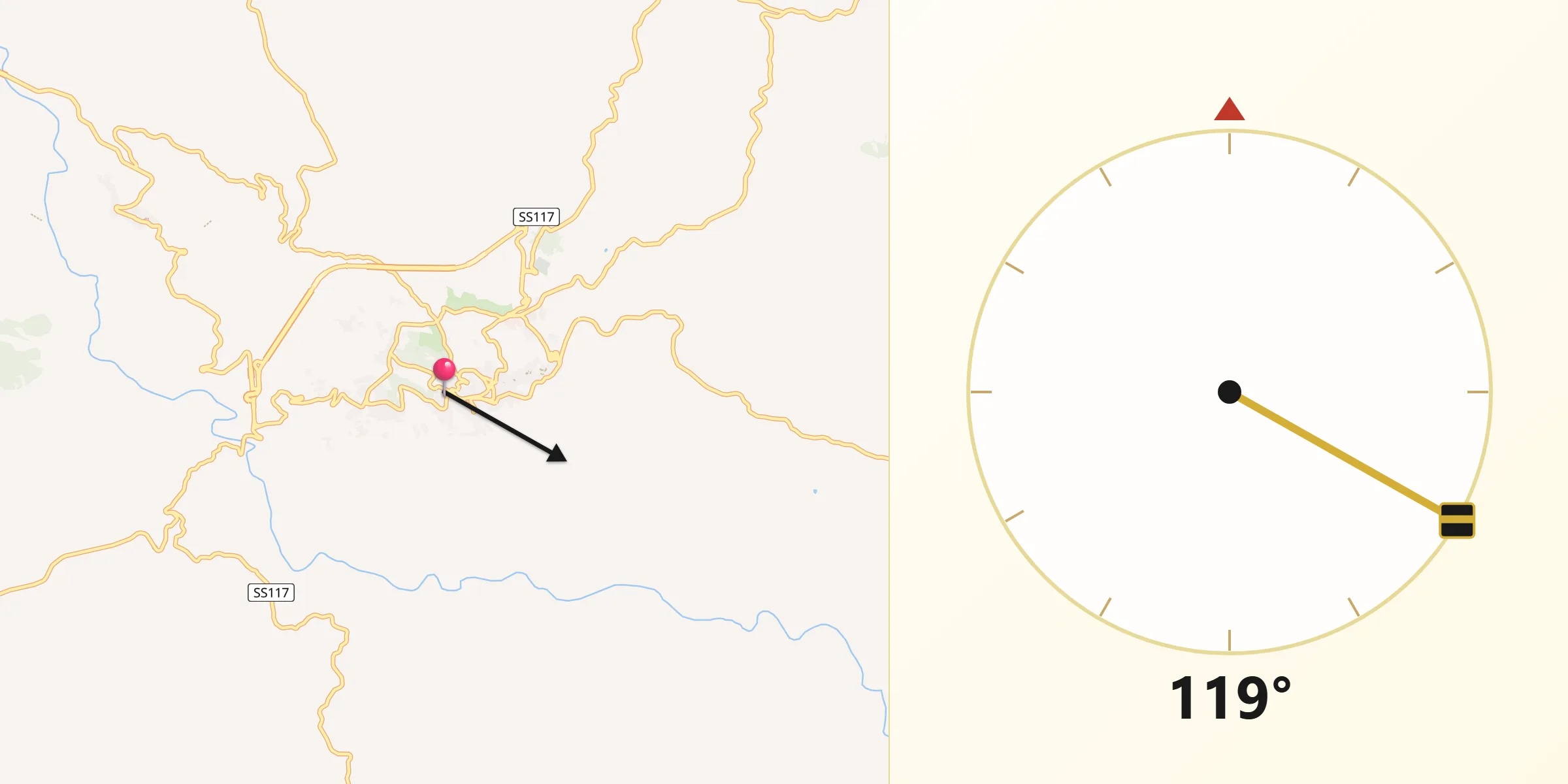 Direzione della Qibla da Nicosia