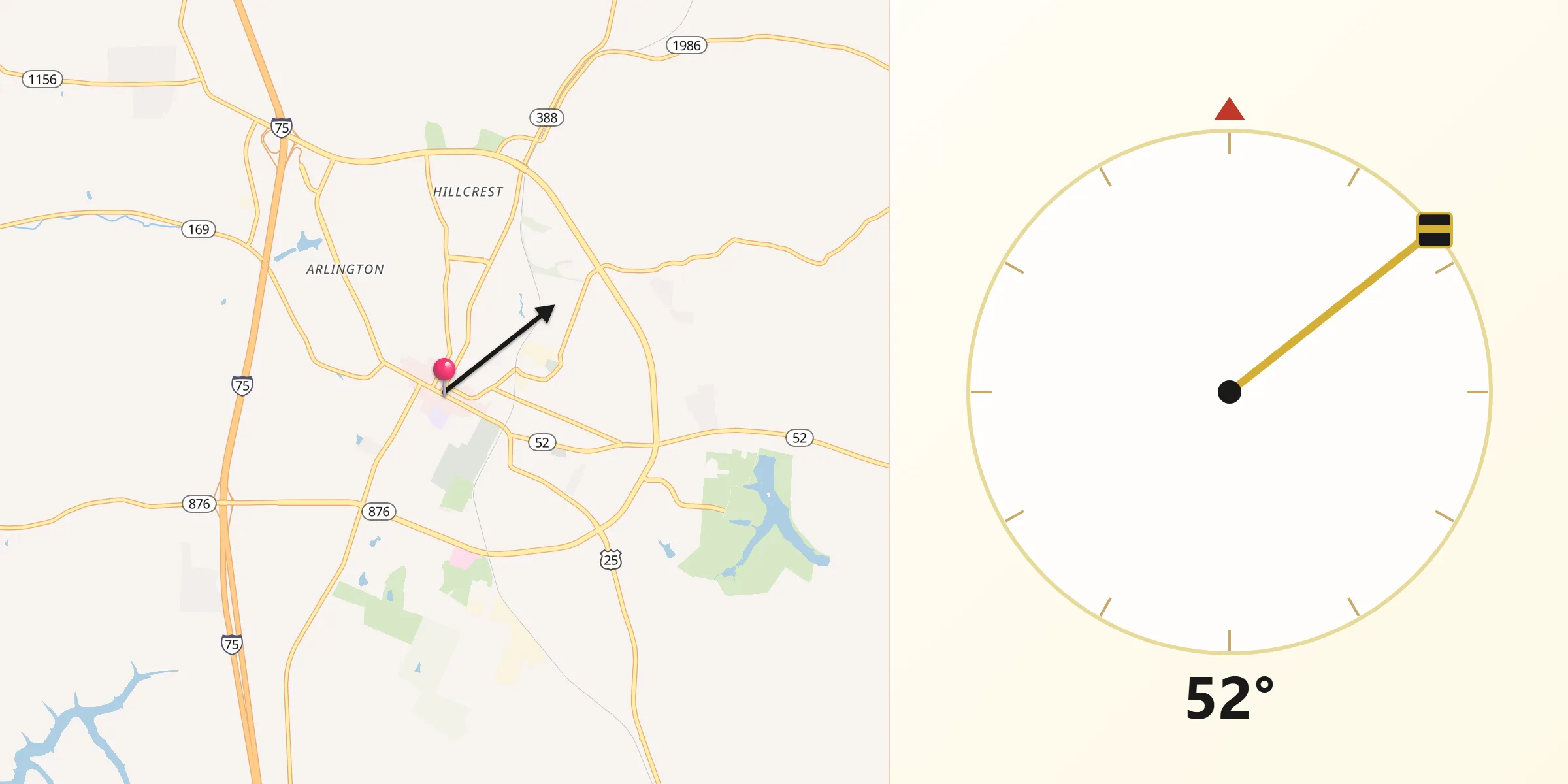 Dirección de la Qibla desde Richmond