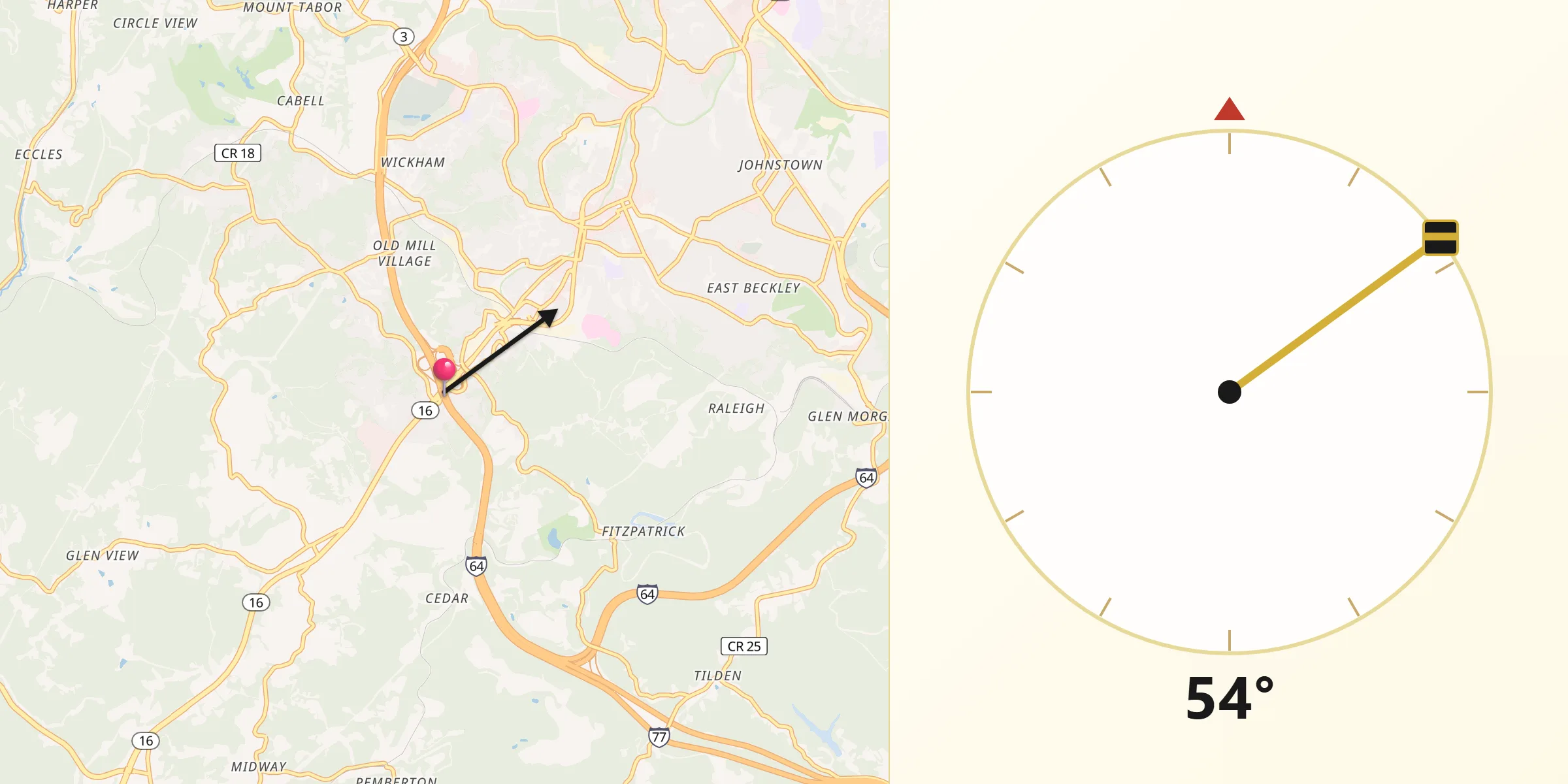 Qibla Direction from MacArthur