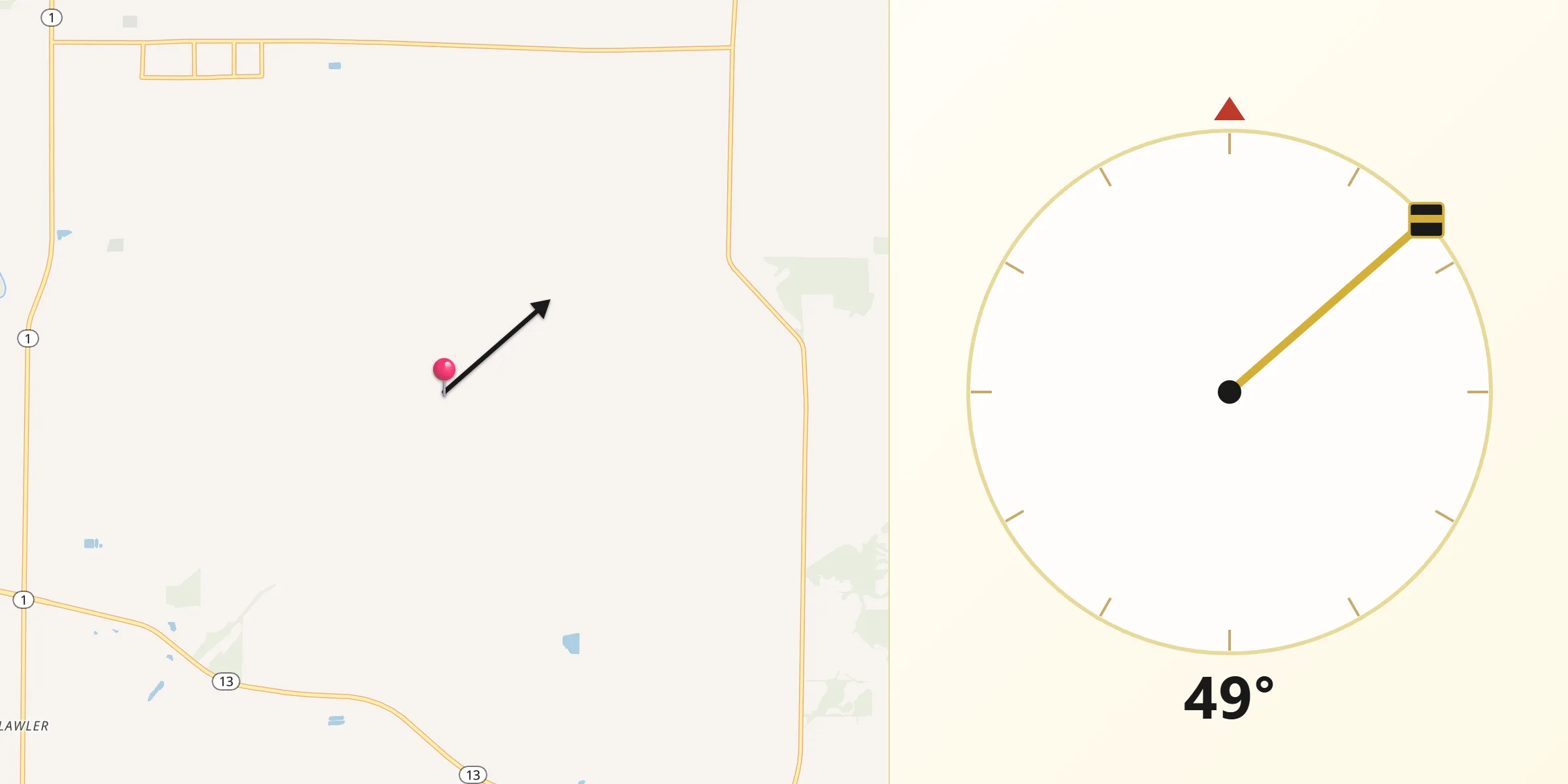 Qibla Direction from Gallatin