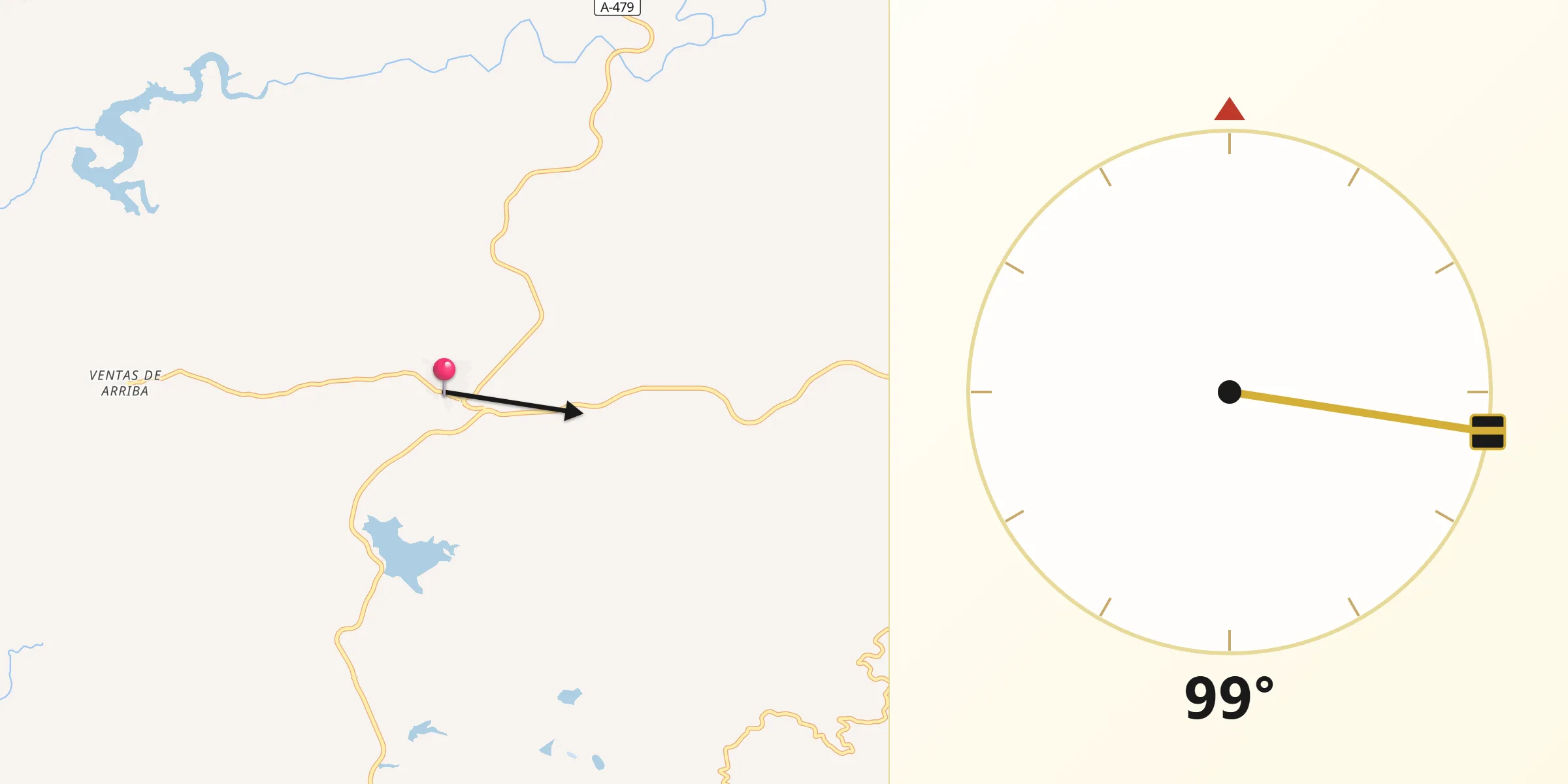 Dirección de la Qibla desde Campofrío