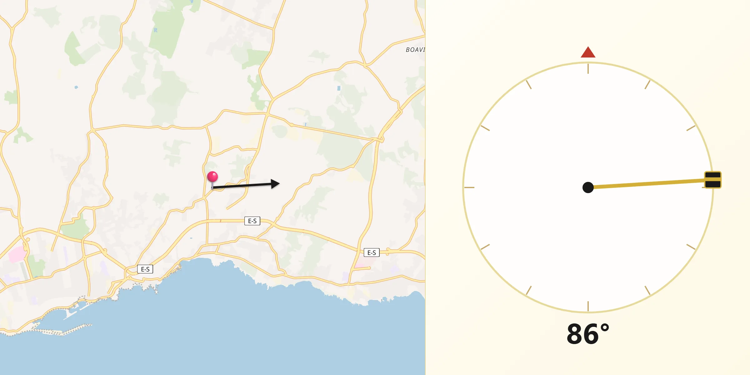 Direção da Qibla a partir de Rosto de Cão