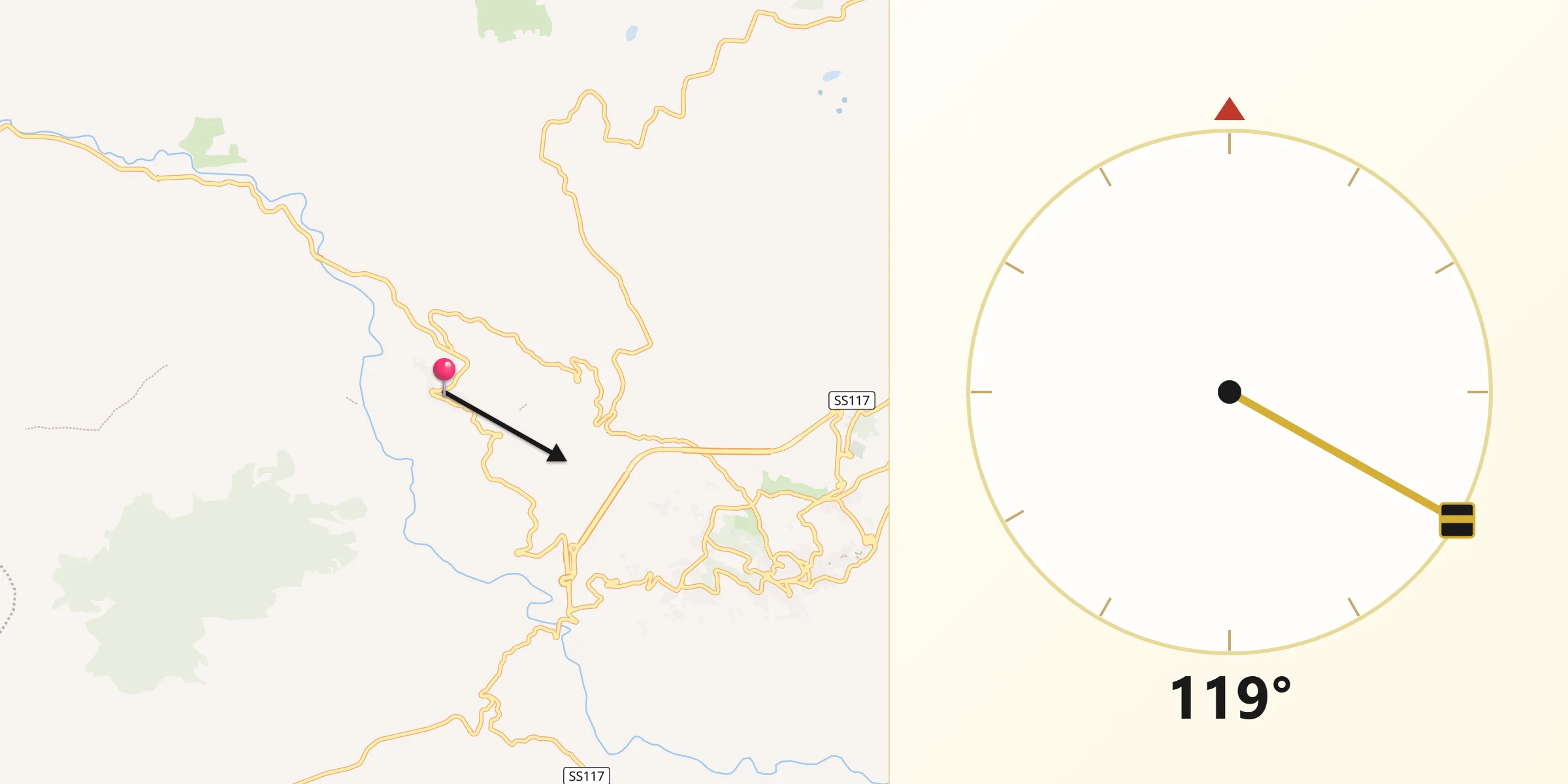 Direzione della Qibla da Sperlinga