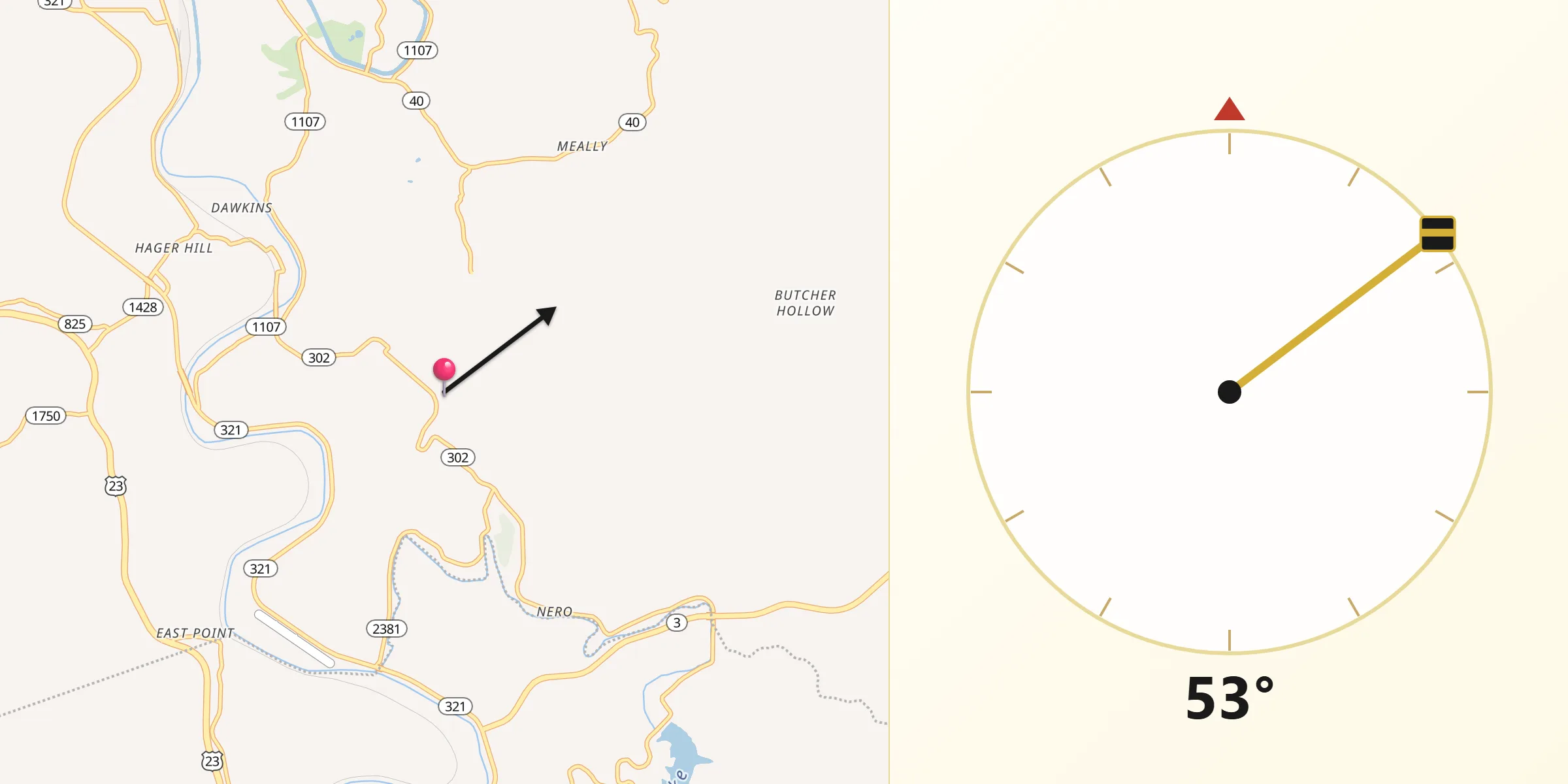 Qibla Direction from Van Lear
