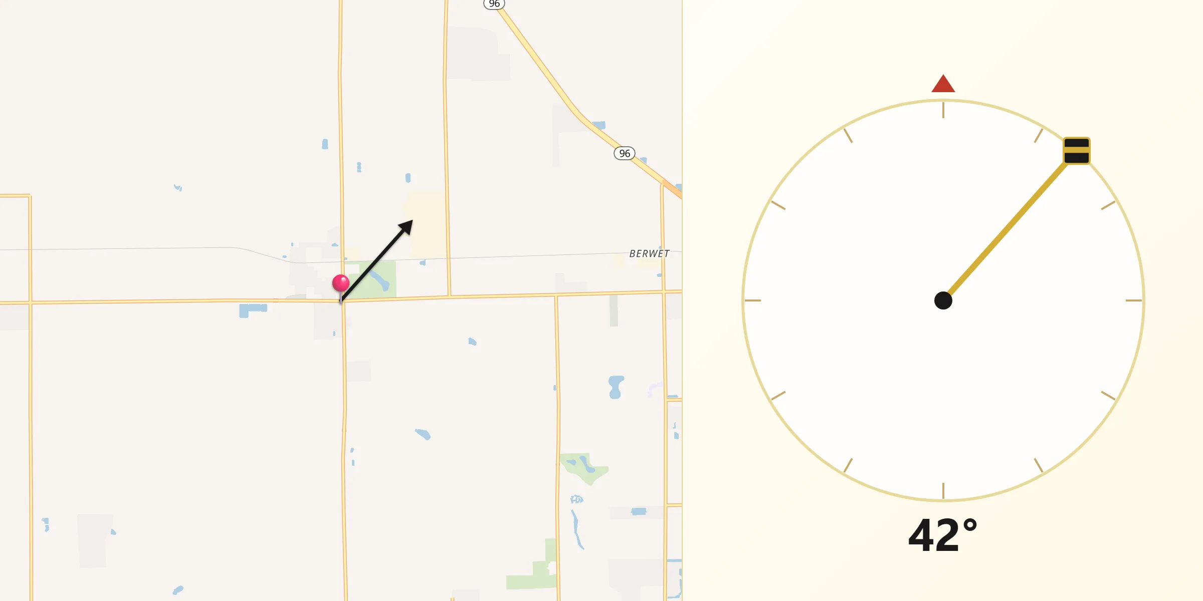 Qibla Direction from Colwich