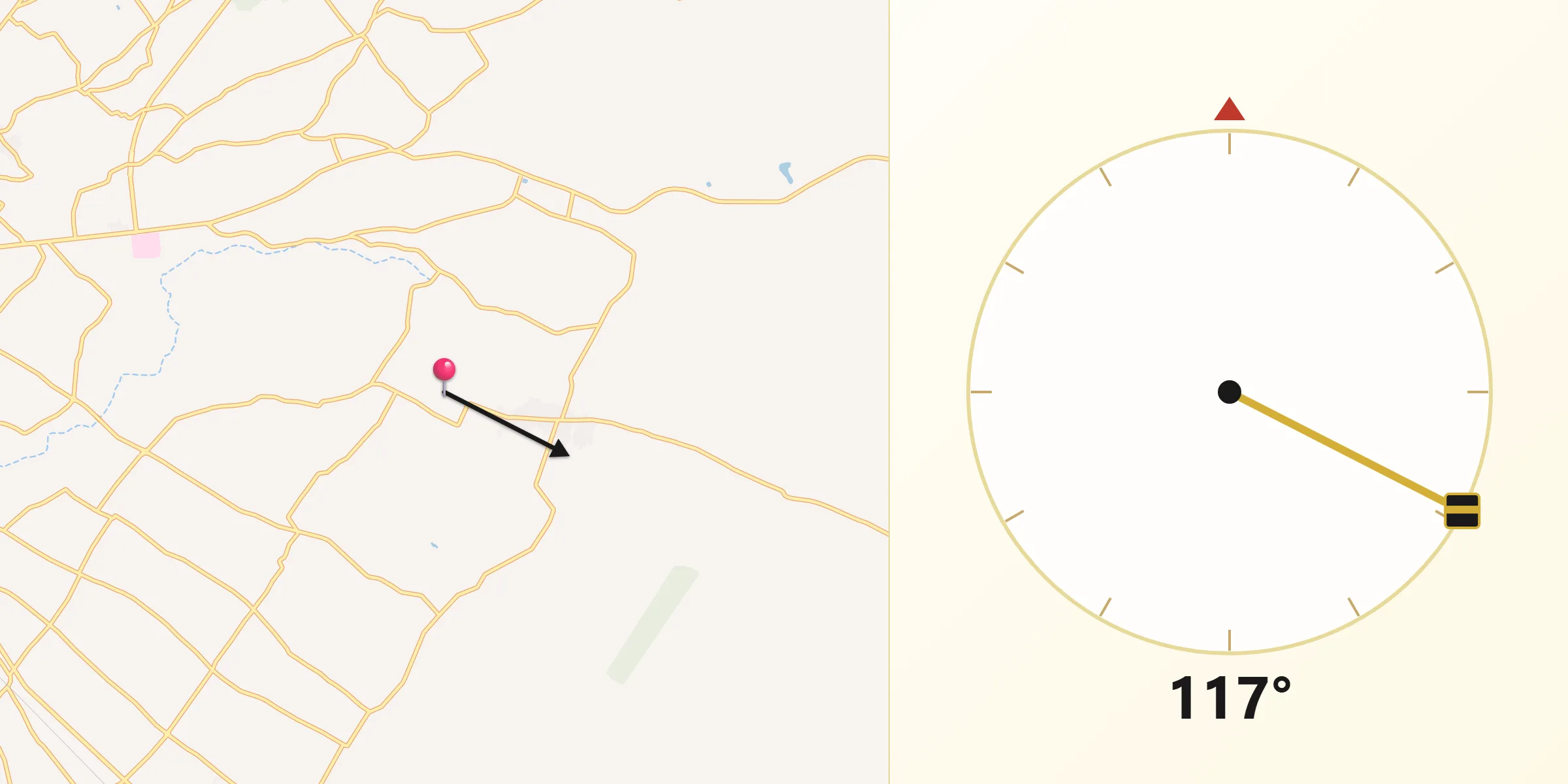 Direzione della Qibla da Ciavolo