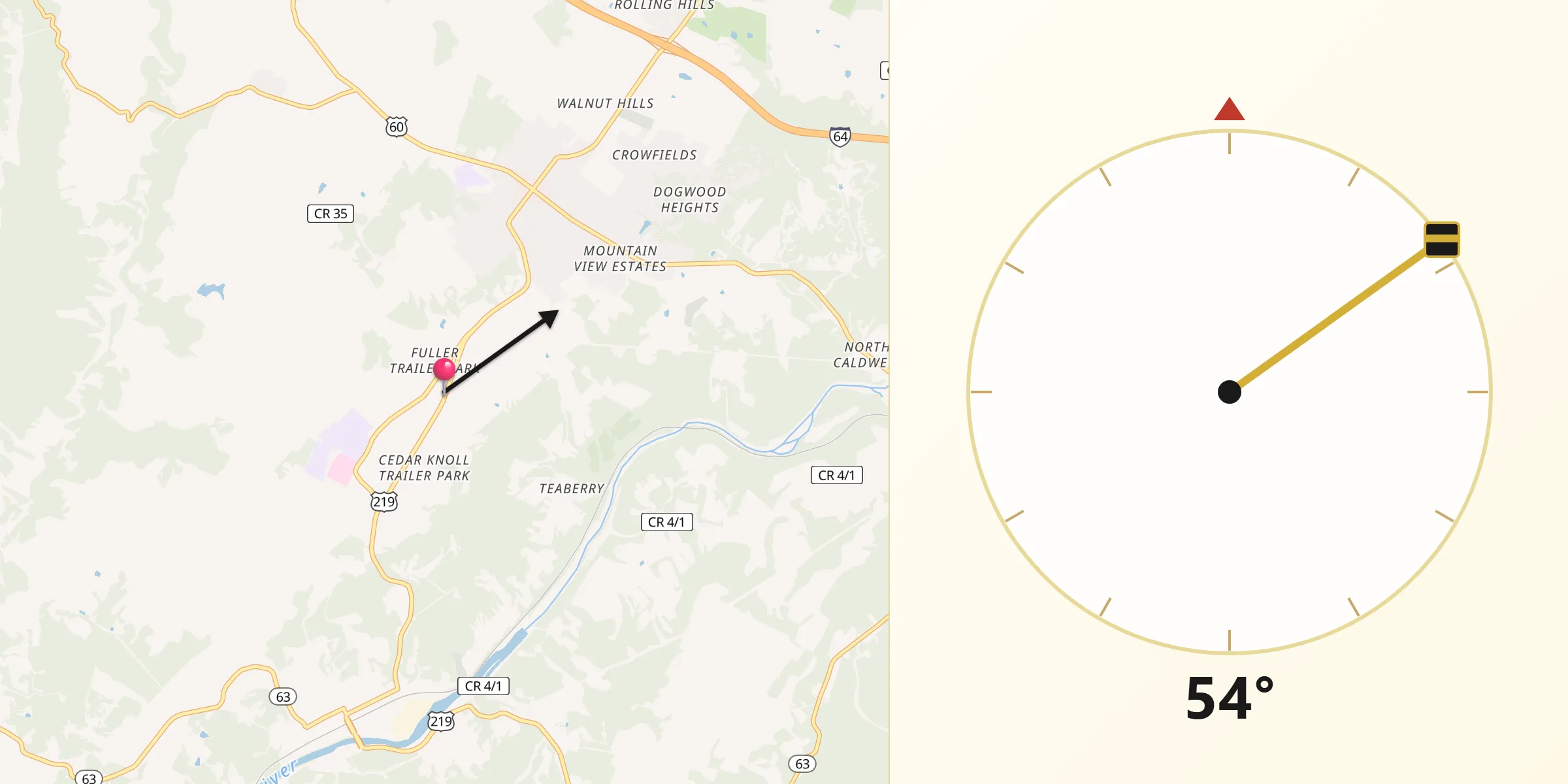 Qibla Direction from Fairlea