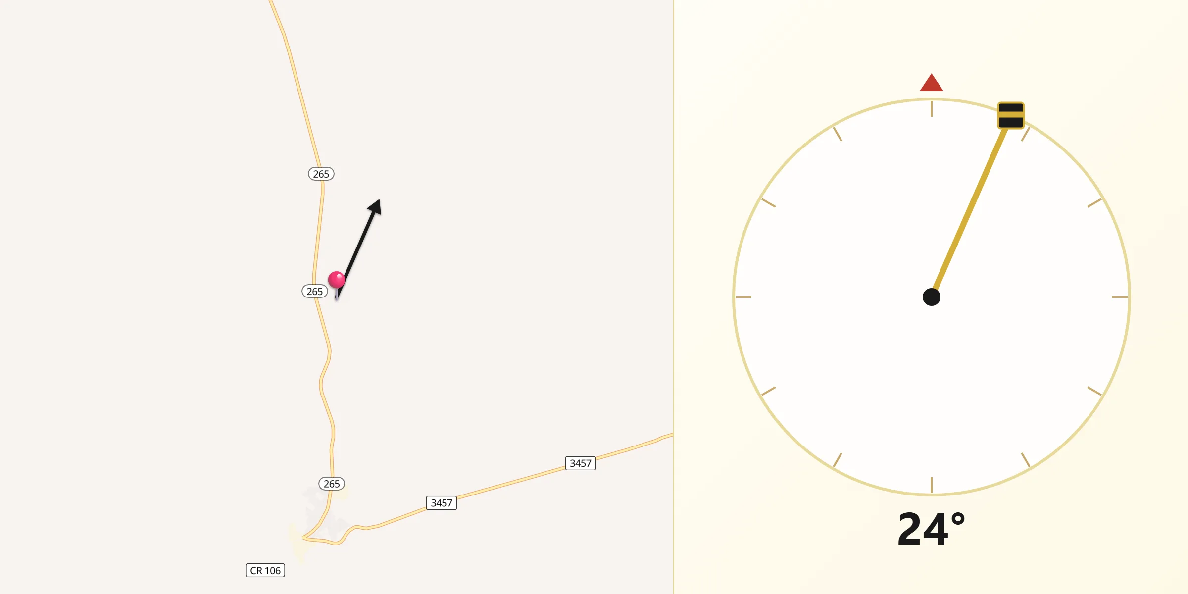 Qibla Direction from Esmeralda