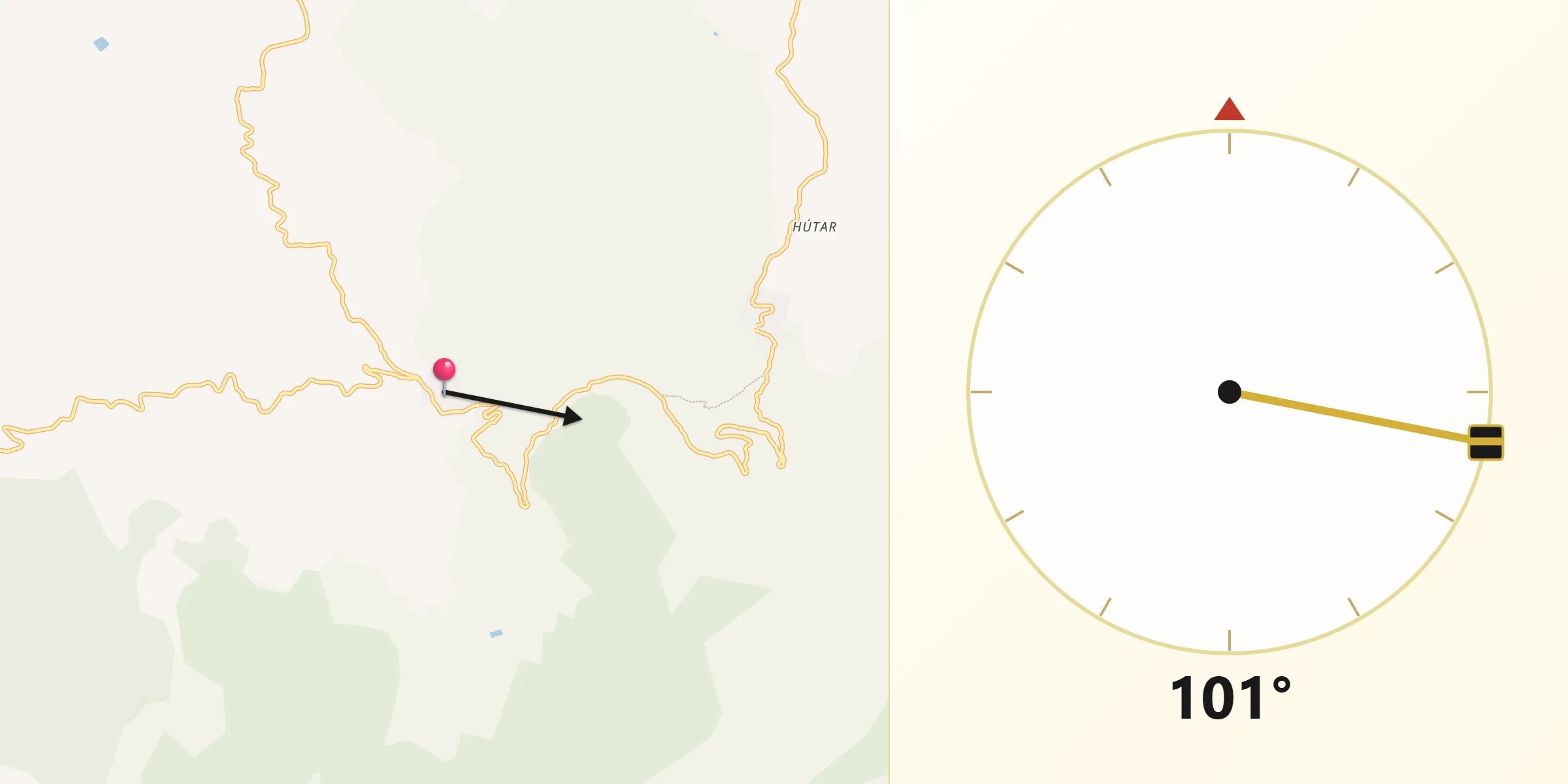 Dirección de la Qibla desde Torres