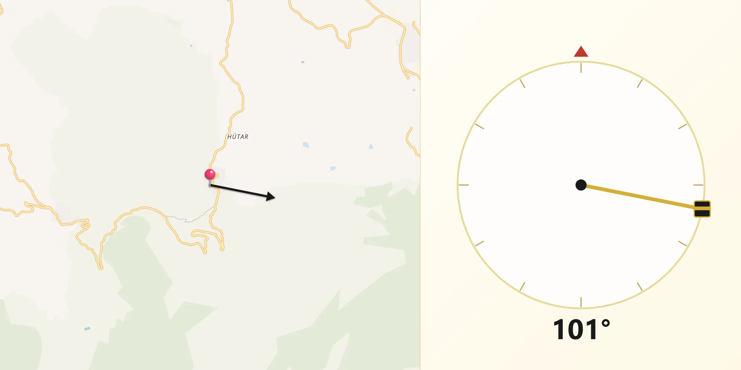 Dirección de la Qibla desde Albanchez de Mágina