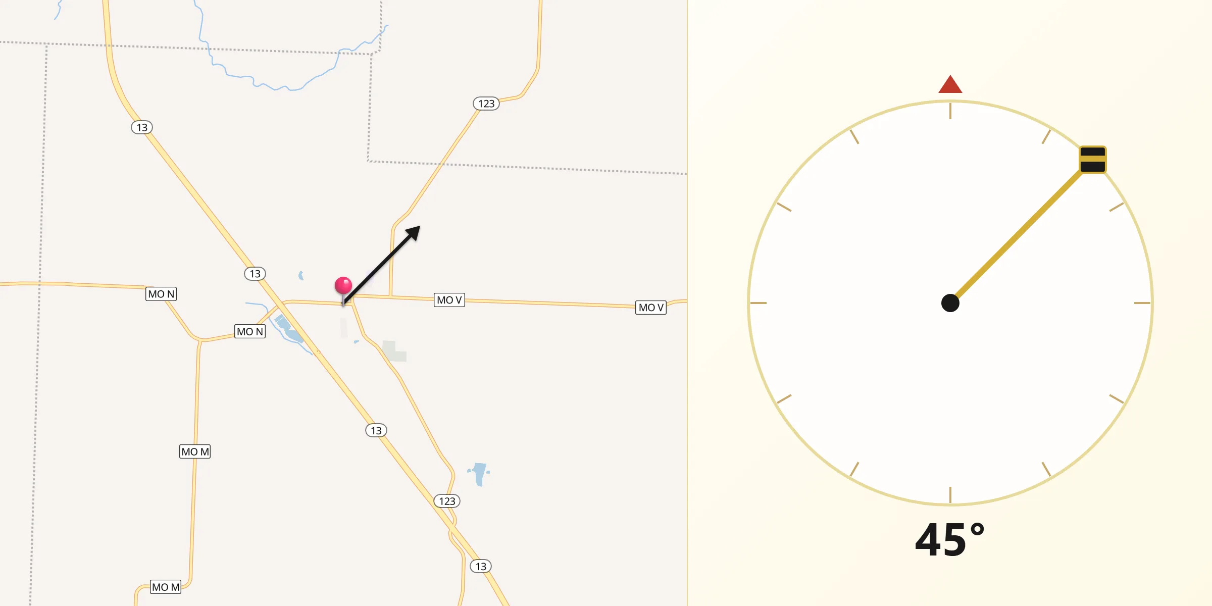 Qibla Direction from Humansville